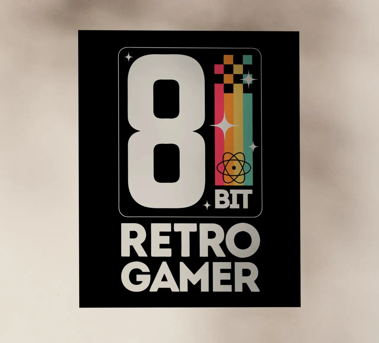 Retro Gamer Pixel 8 Bit - bianco pellicola backlit da LM2KONE