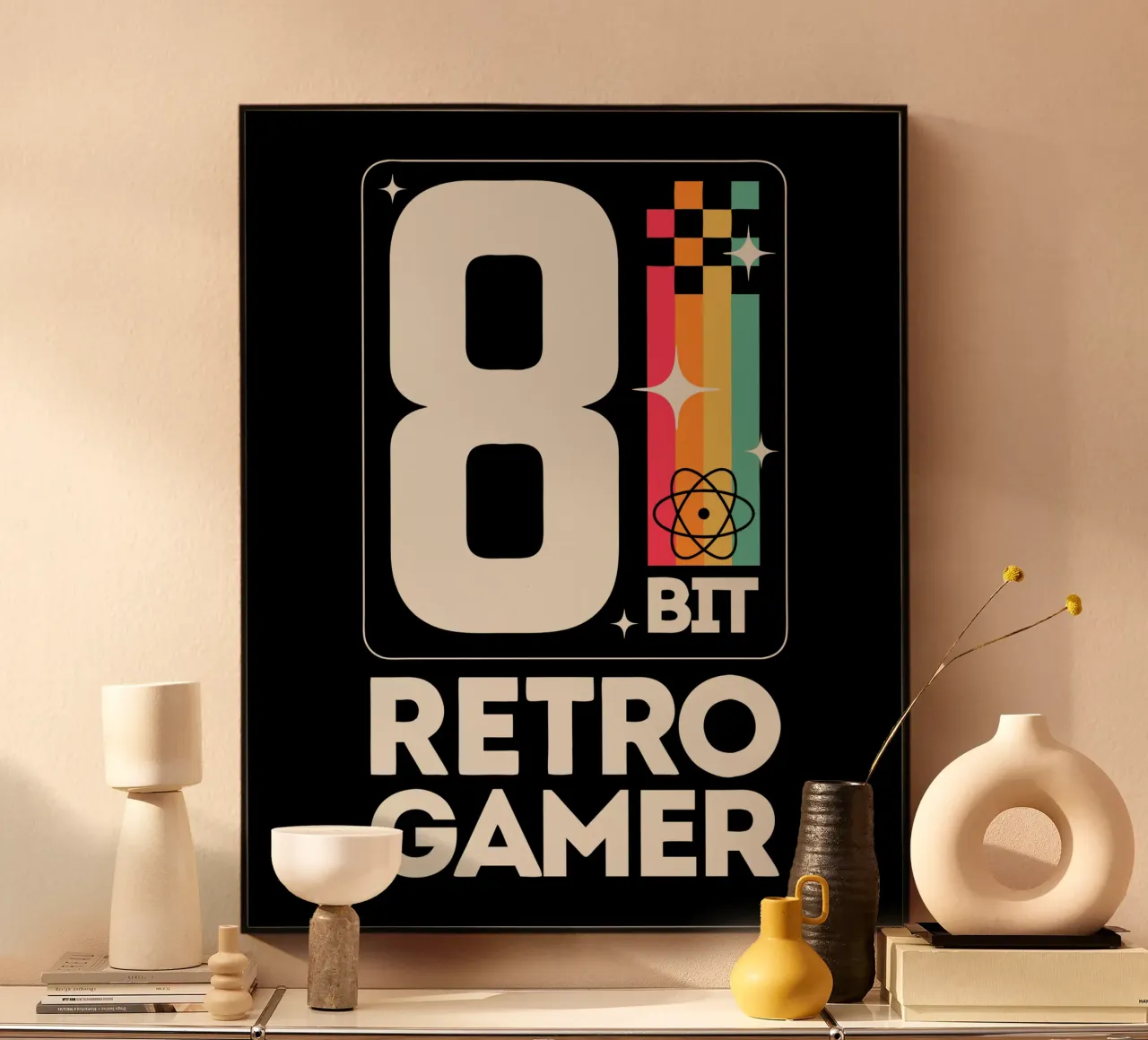 Retro Gamer Pixel 8 Bit - bianco plexiglass da LM2KONE