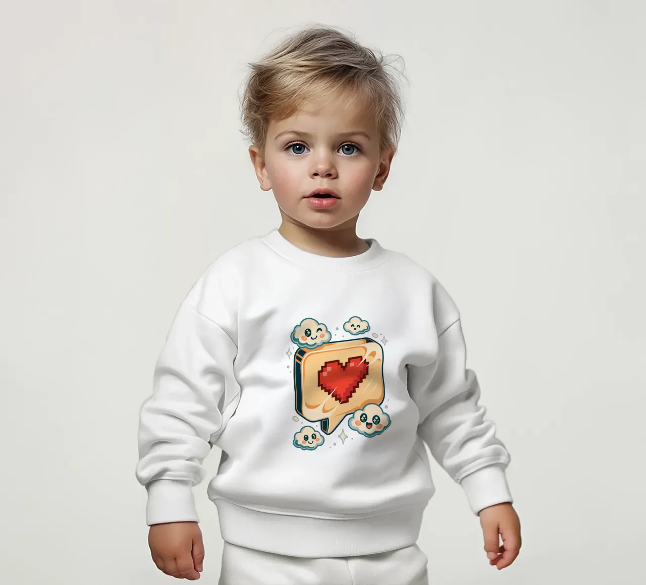 Nuvole d'amore in pixel felpa neonato da LM2KONE