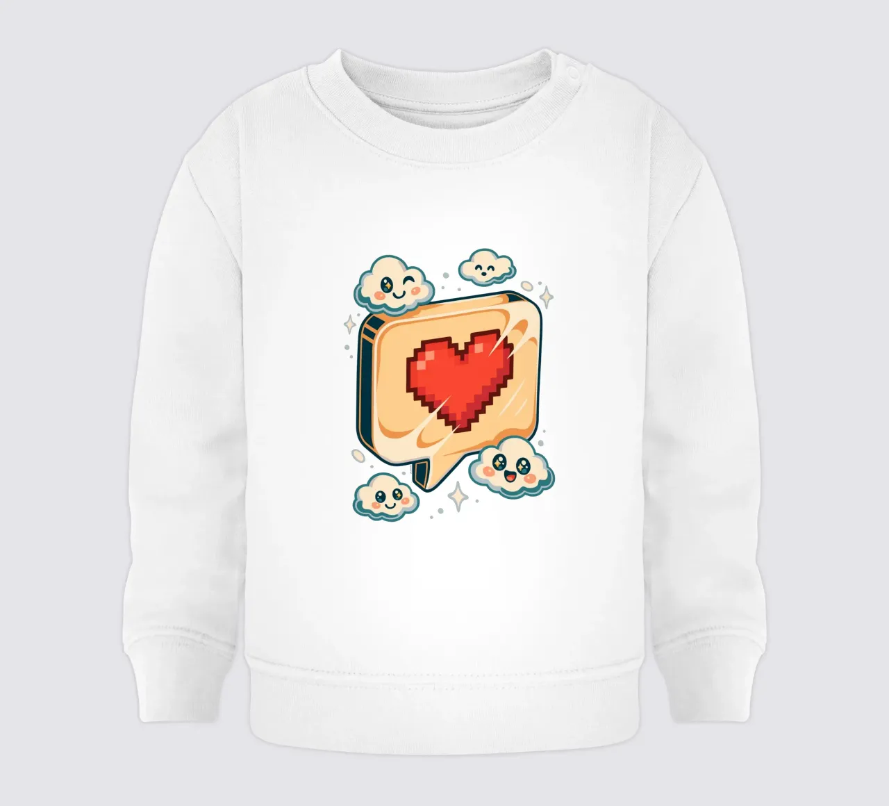 Nuvole d'amore in pixel felpa neonato da LM2KONE