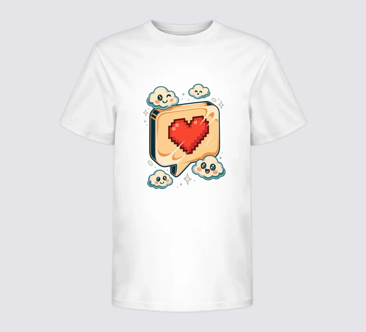 Nuvole d'amore in pixel t-shirt bambini da LM2KONE