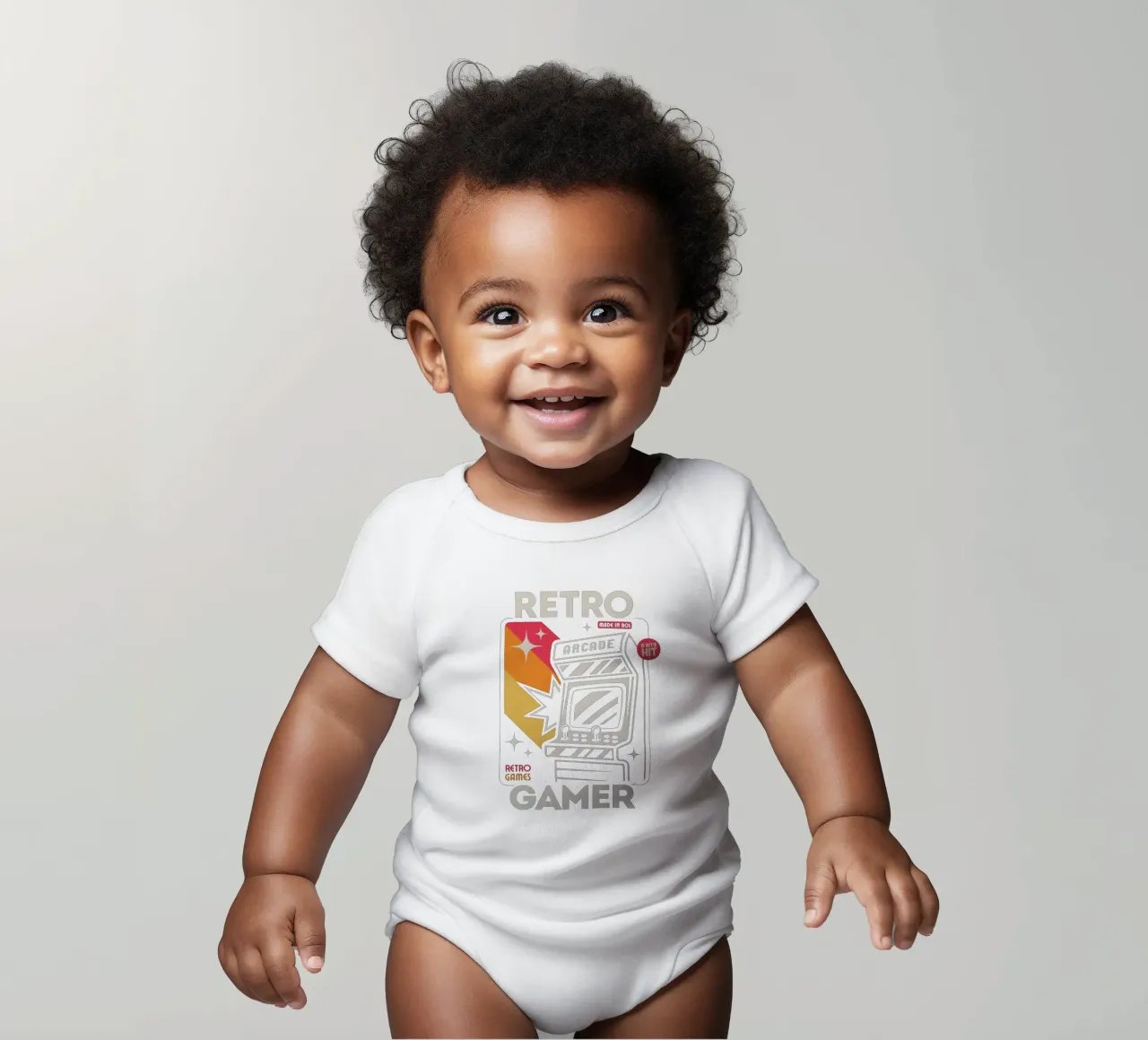Retro Gamer - Made in the 80s short-sleeve baby romper by LM2KONE