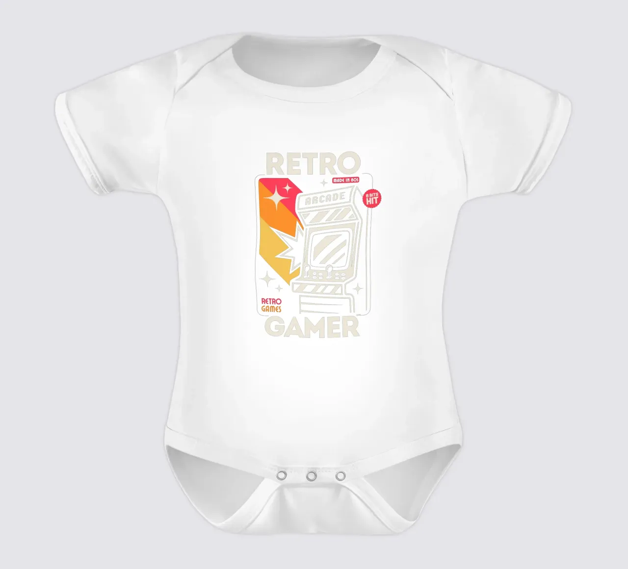 Retro Gamer - Made in the 80s short-sleeve baby romper by LM2KONE