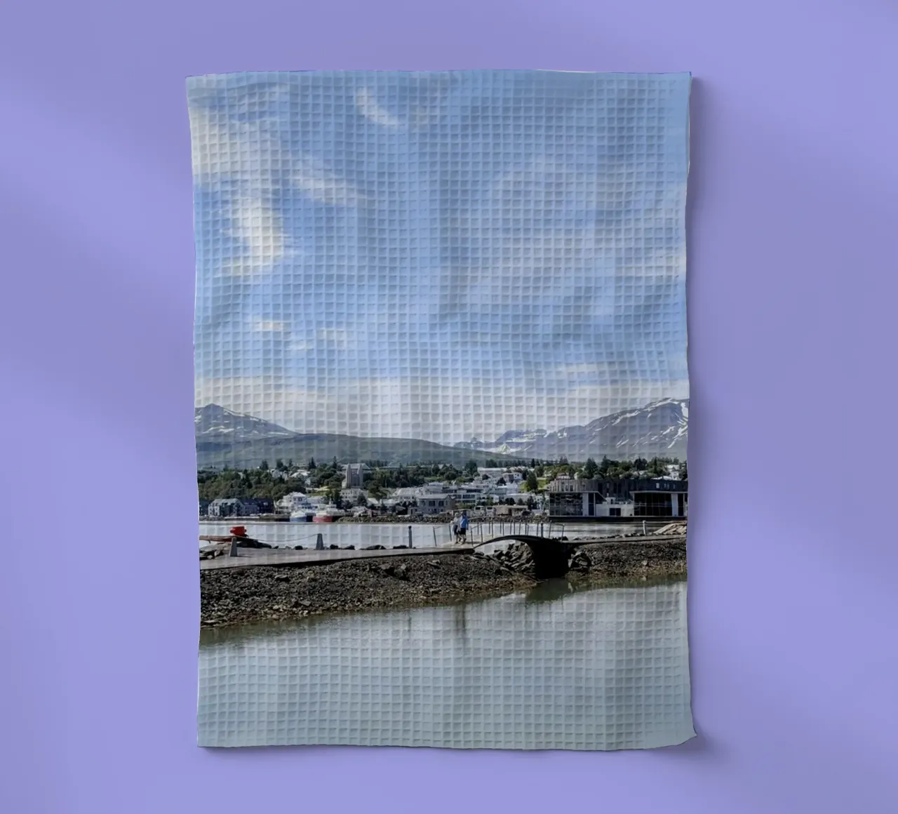 Akureyri, Iceland, motif 2 tea towel by ZAMART - Fotografie