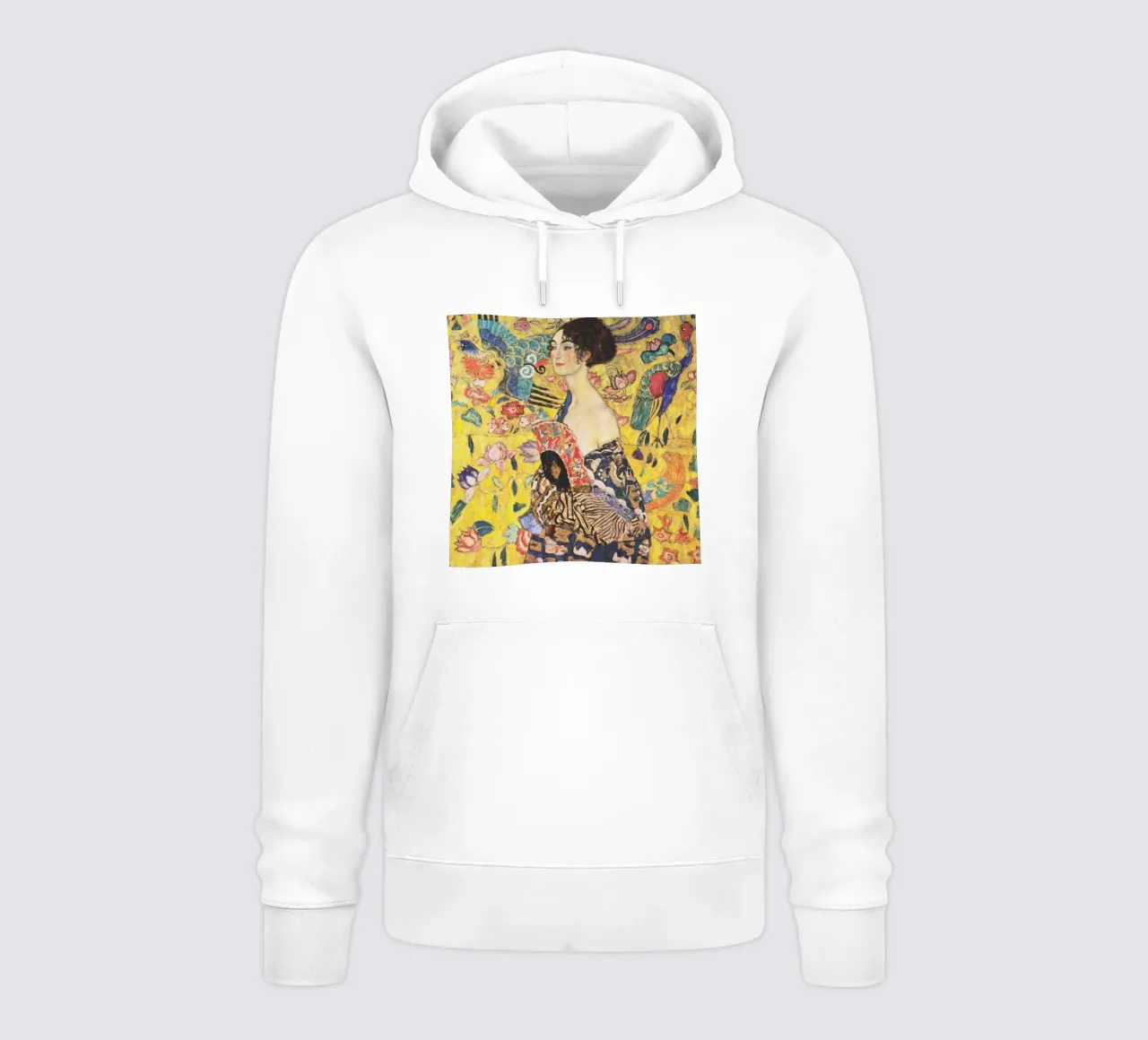 Dame mit Fächer (Signora con ventaglio) di Gustav Klimt felpa con cappuccio da Gustav Klimt ART Prints