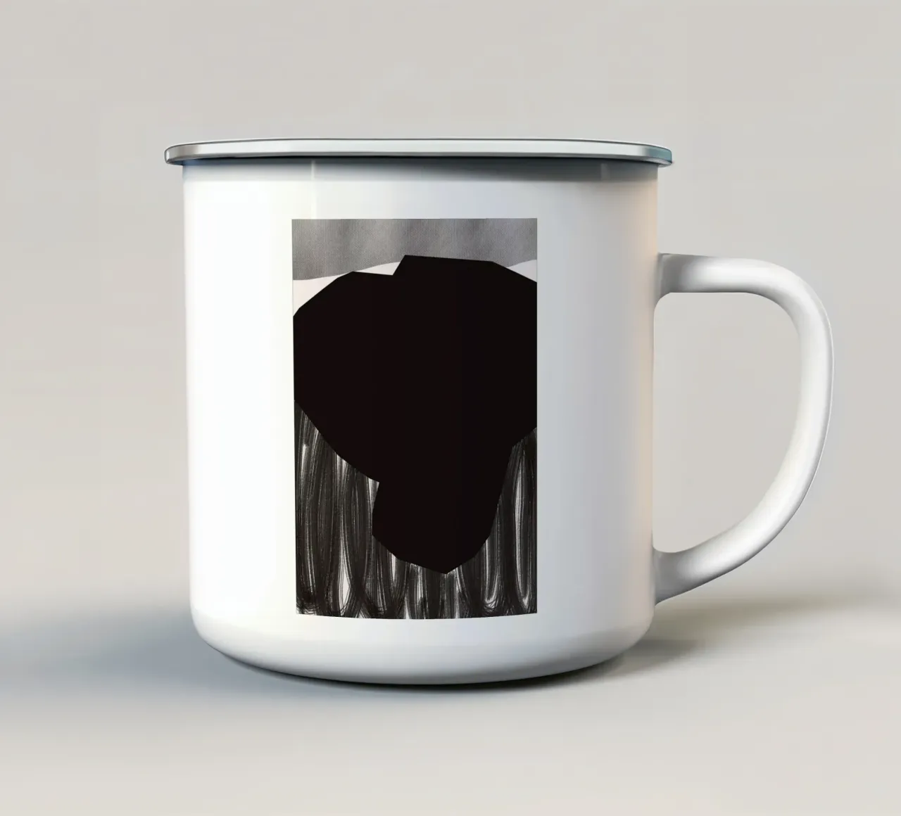 Nero astratto in grassetto 06 tazza in smalto da Little Dean