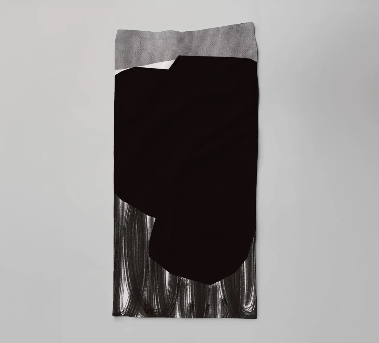 Black bold abstract 06 towel by Little Dean