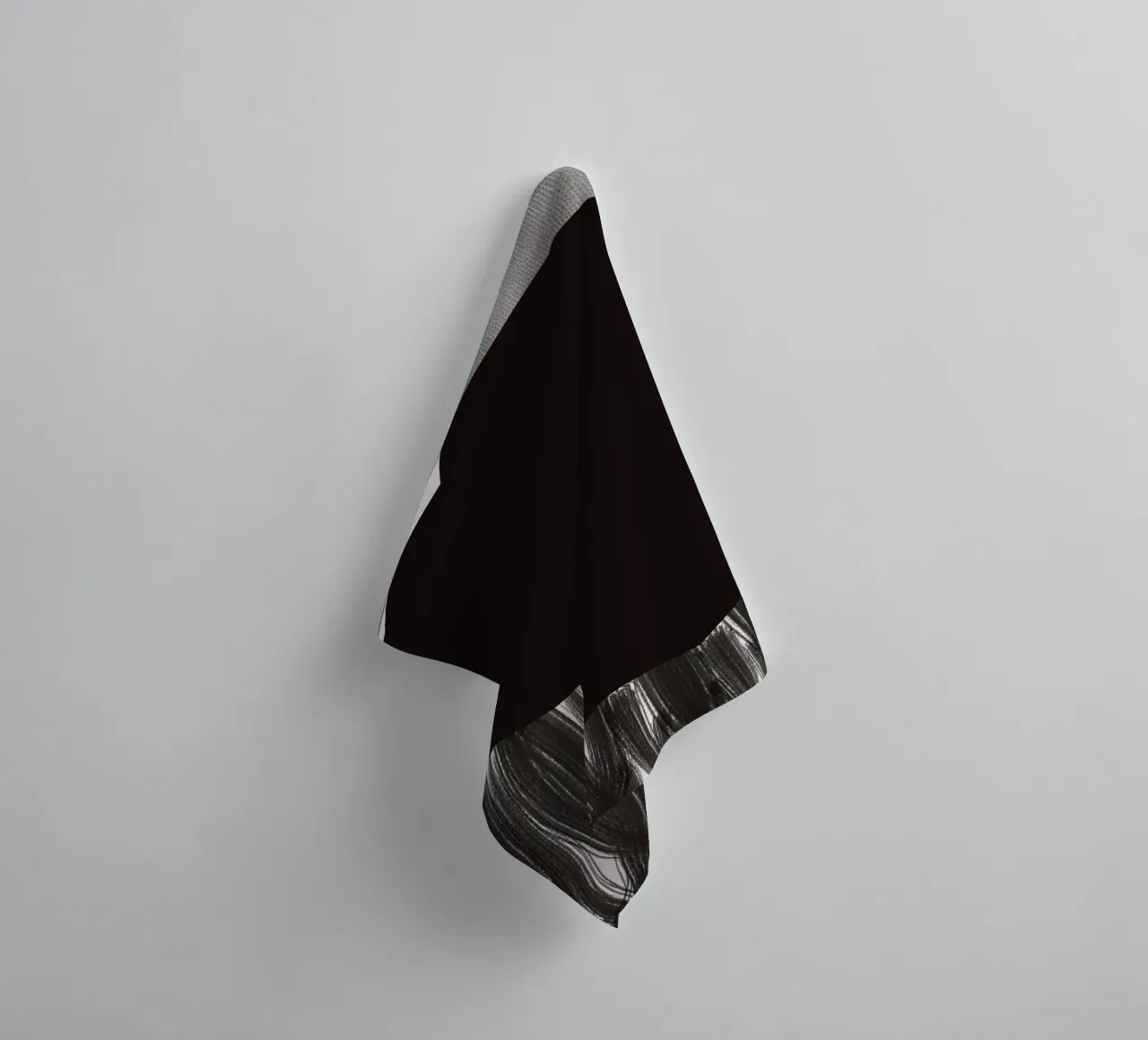 Black bold abstract 06 towel by Little Dean