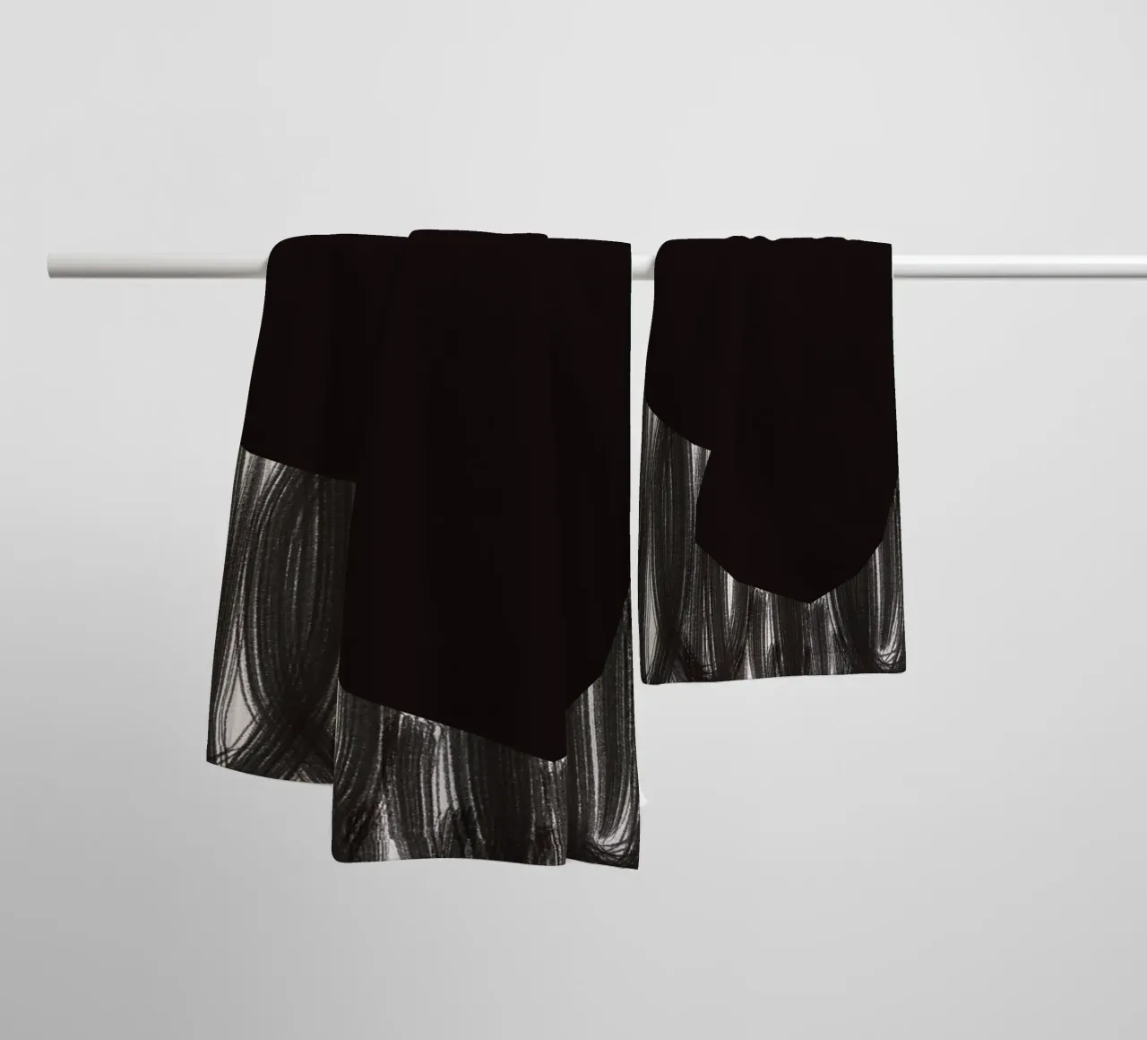 Black bold abstract 06 towel by Little Dean