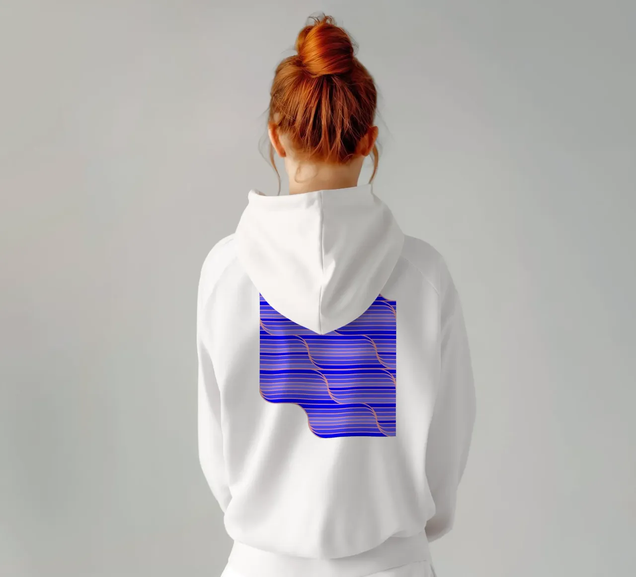 Geo Stripes blu cobalto felpa con cappuccio da SilverPegasus