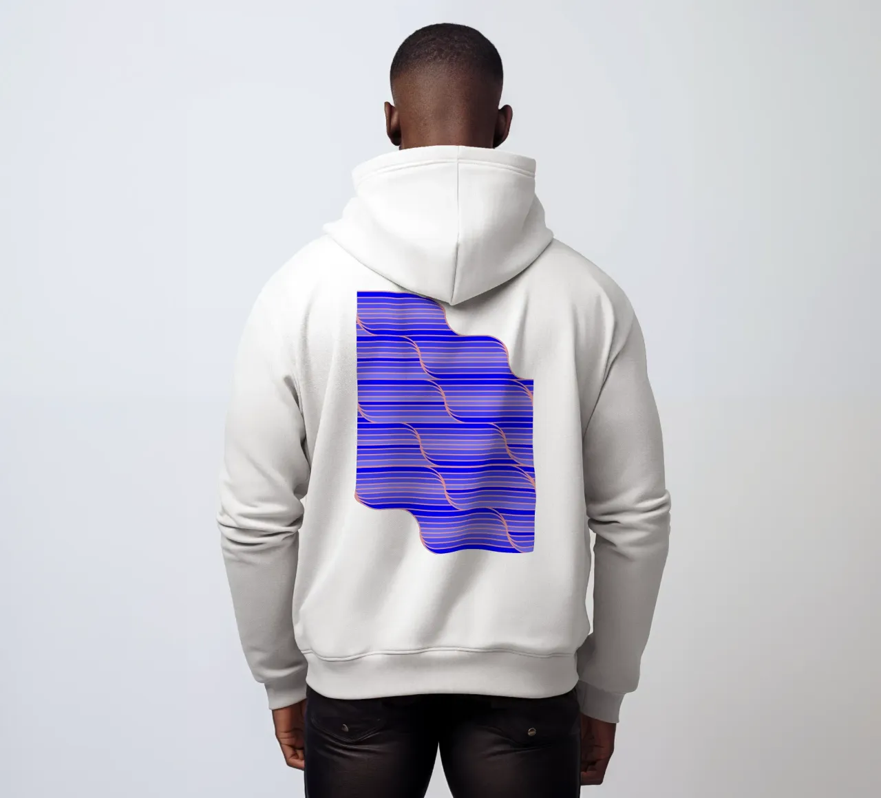 Geo Stripes blu cobalto felpa con cappuccio da SilverPegasus