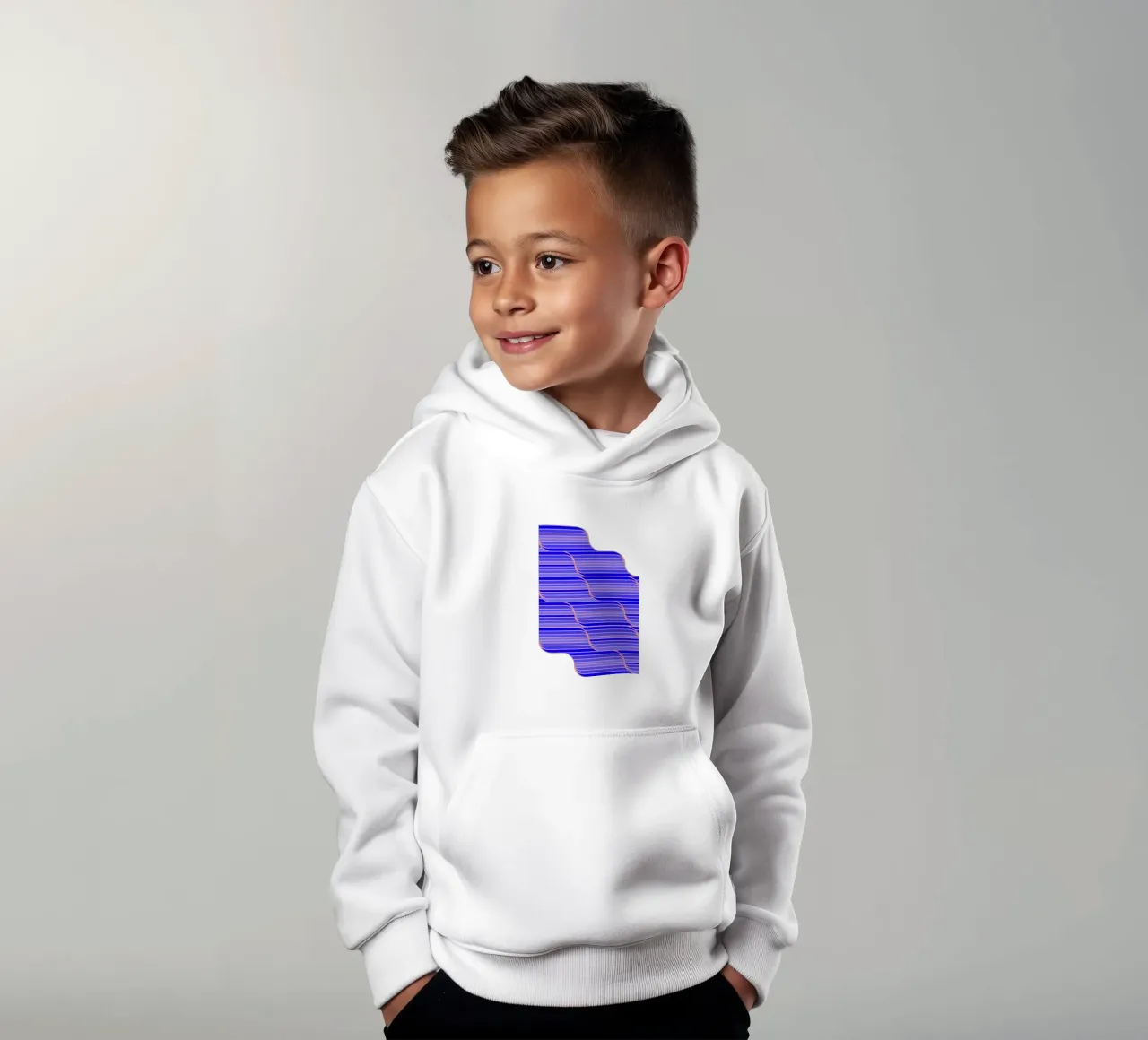 Geo Stripes blu cobalto felpa bambino con cappuccio da SilverPegasus