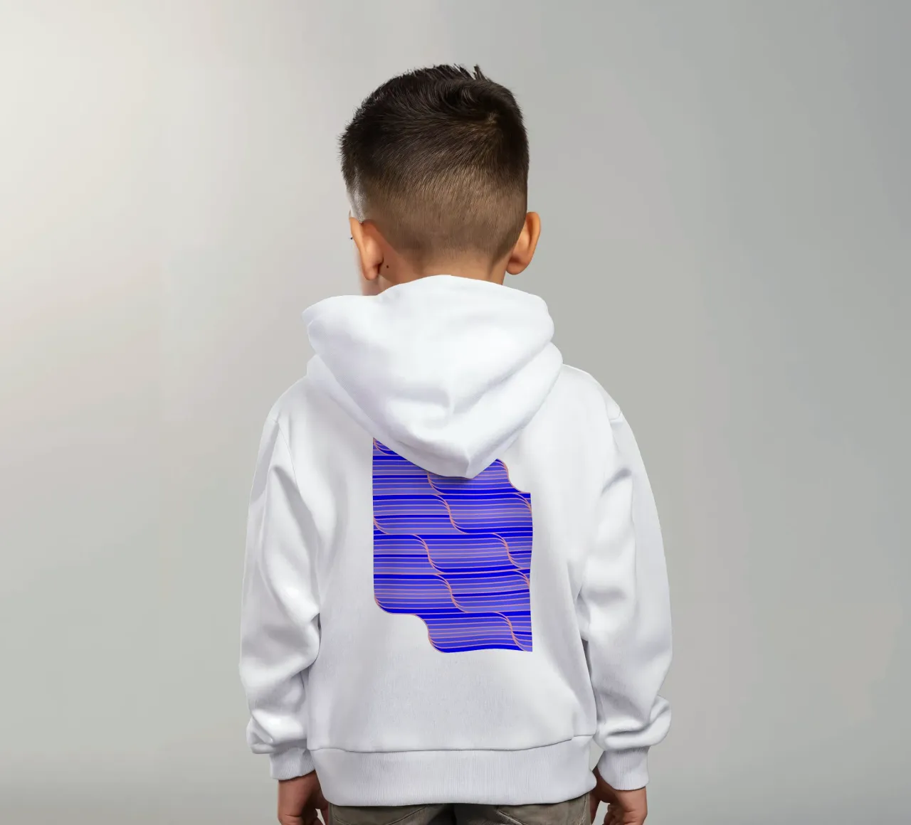 Geo Stripes blu cobalto felpa bambino con cappuccio da SilverPegasus