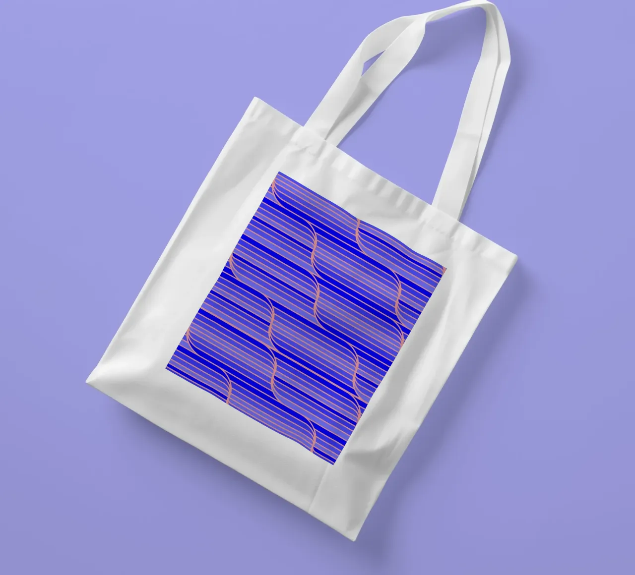 Geo Stripes blu cobalto borsa in juta da SilverPegasus