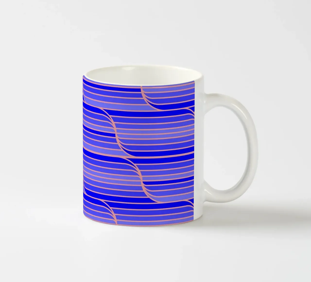Geo Stripes blu cobalto tazza in ceramica da SilverPegasus