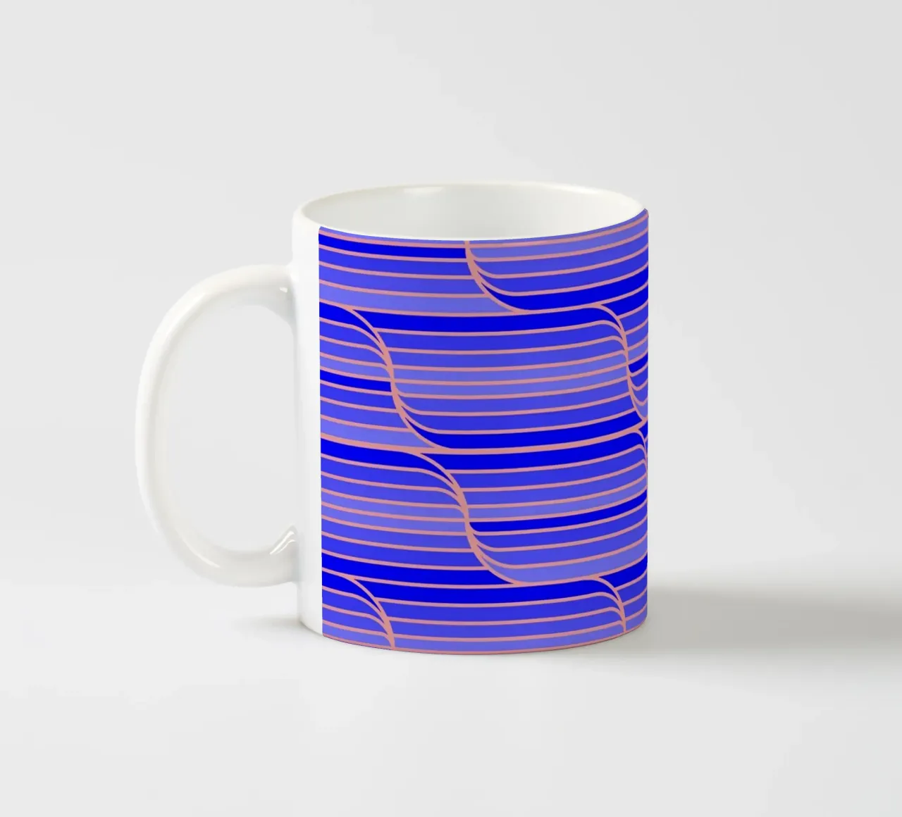 Geo Stripes blu cobalto tazza in ceramica da SilverPegasus