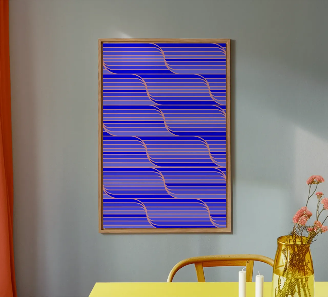 Geo Stripes blu cobalto alluminio dibond da SilverPegasus