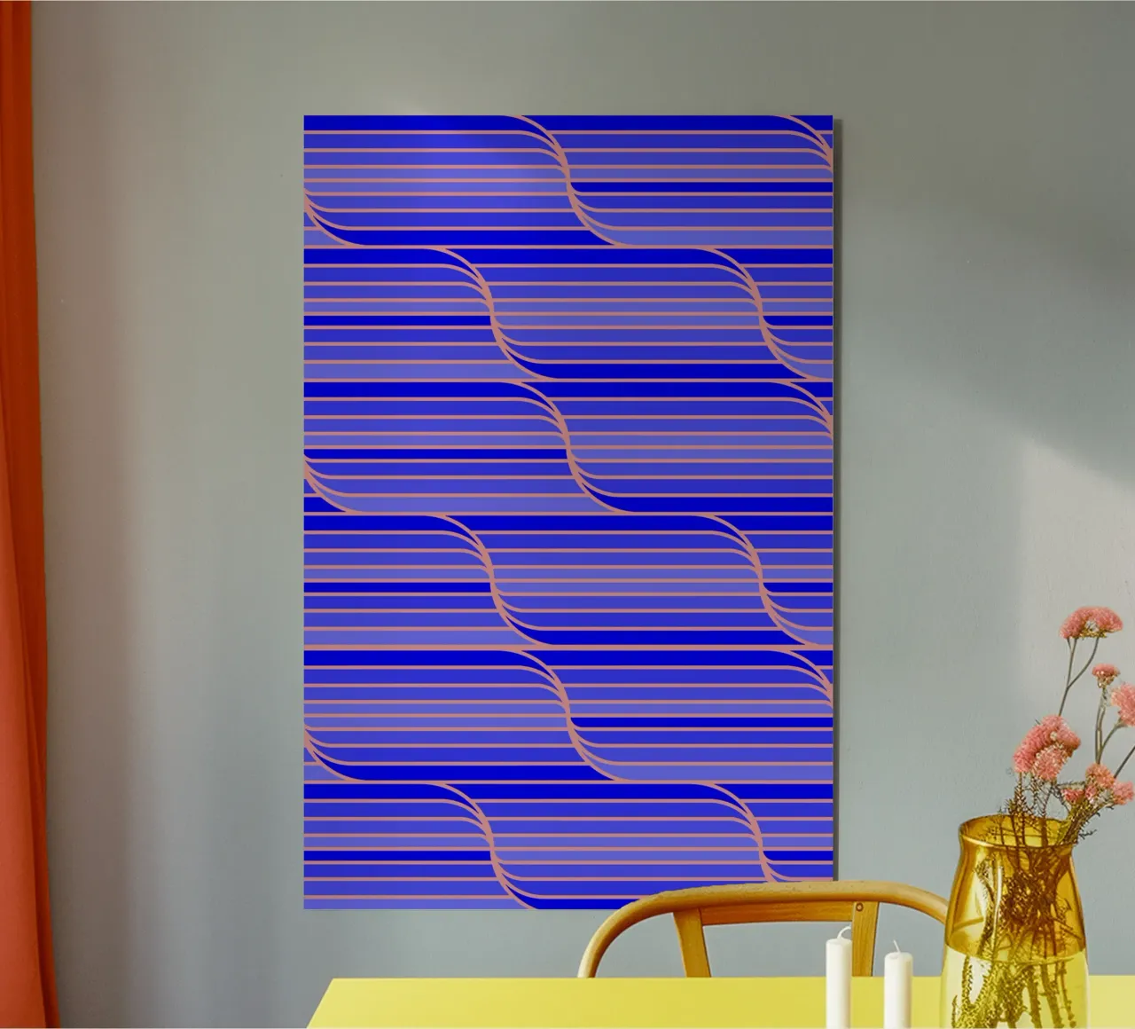 Geo Stripes blu cobalto alluminio dibond da SilverPegasus