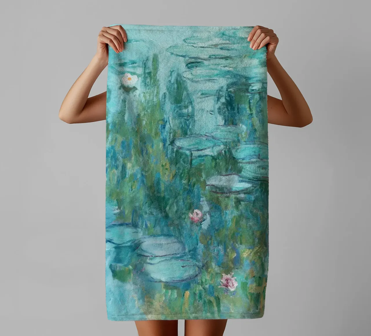 Monet Water Lilies (c. 1915) asciugamano da bagno da apoloprints