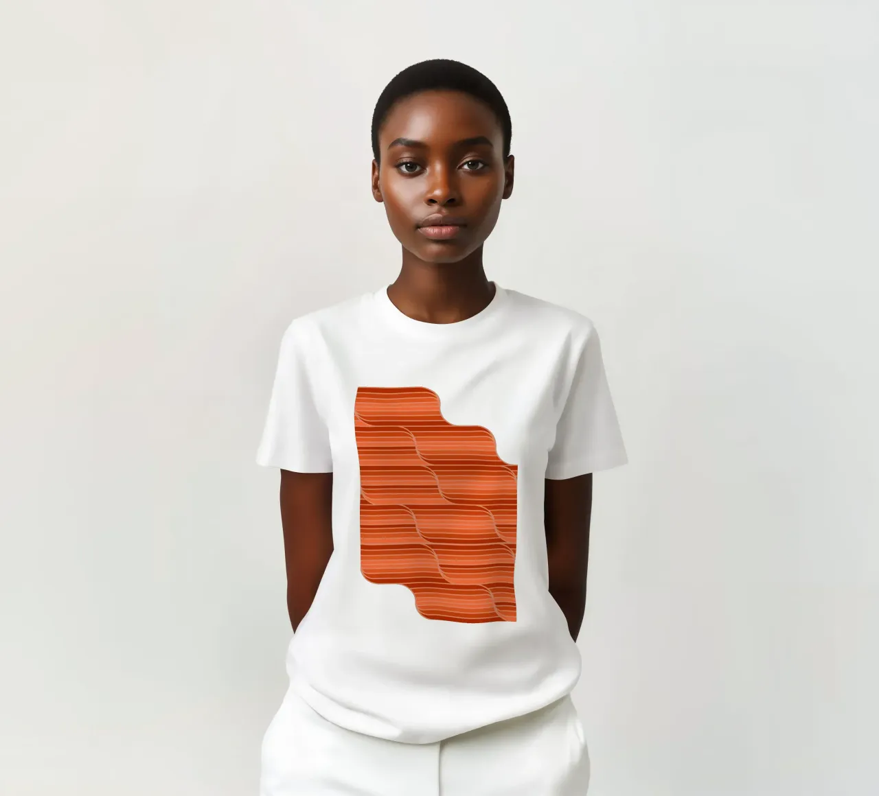 Strisce Geo Arancione Ruggine t-shirt da SilverPegasus
