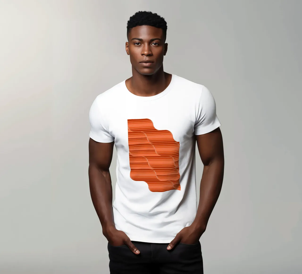 Strisce Geo Arancione Ruggine t-shirt da SilverPegasus