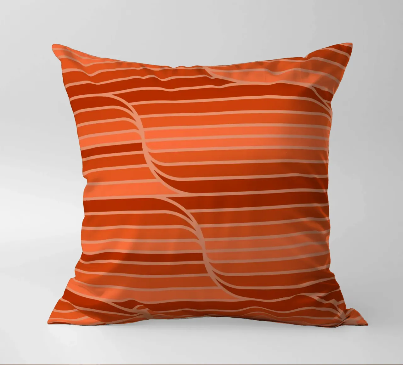 Strisce Geo Arancione Ruggine cuscino da SilverPegasus