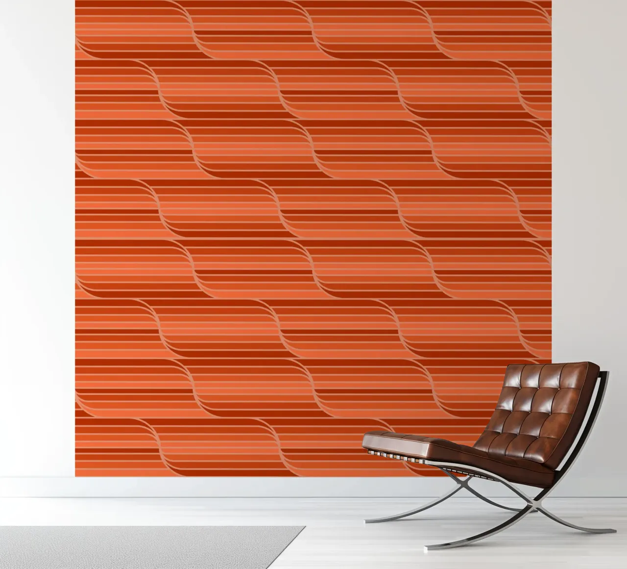 Geo Stripes Rust Orange photo wallpaper by SilverPegasus
