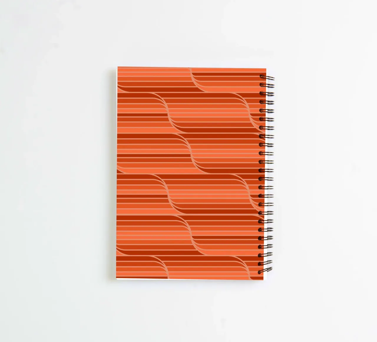 Geo Stripes Rust Orange spiral notebook by SilverPegasus