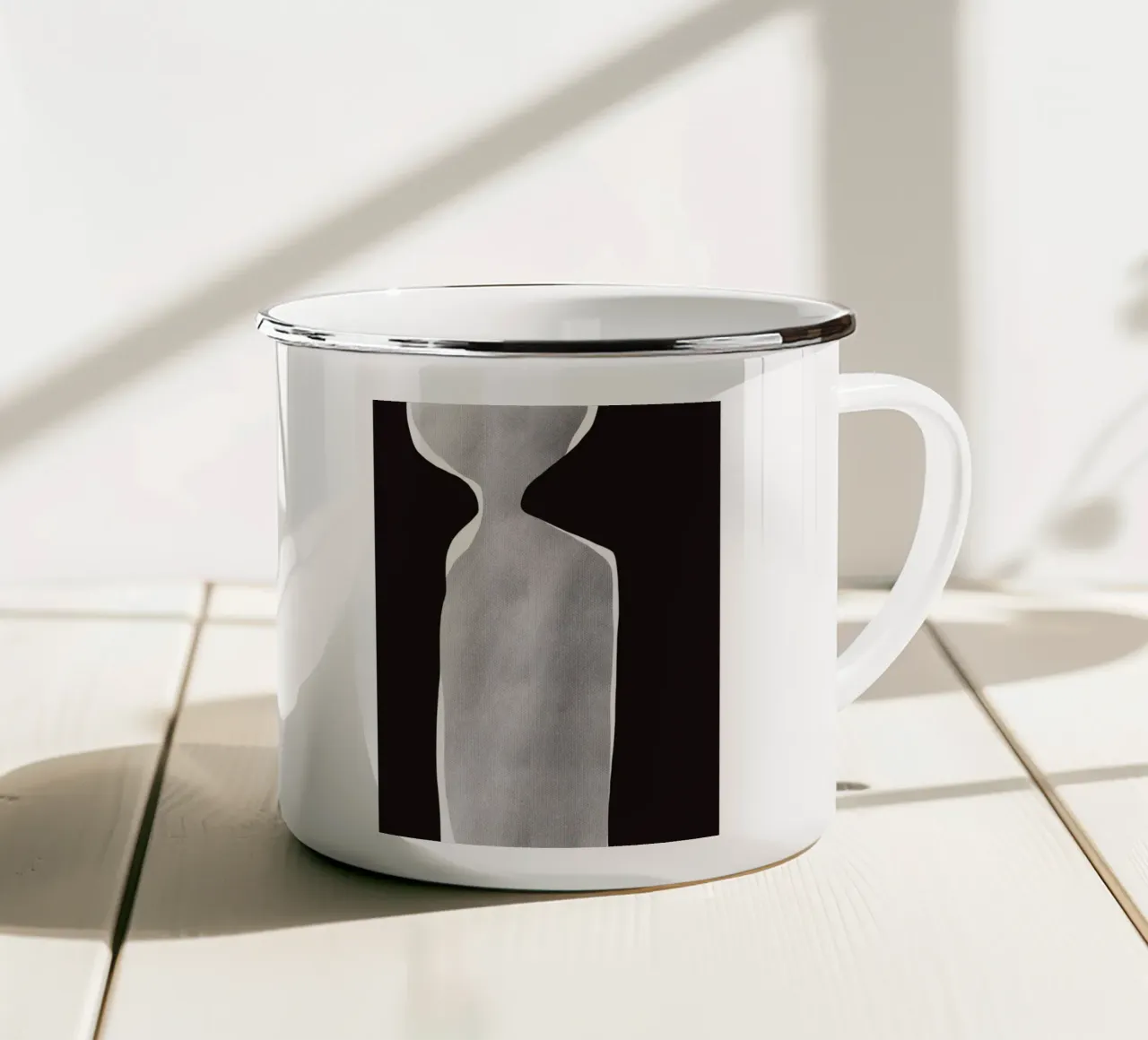 Nero astratto in grassetto 08 tazza in smalto da Little Dean