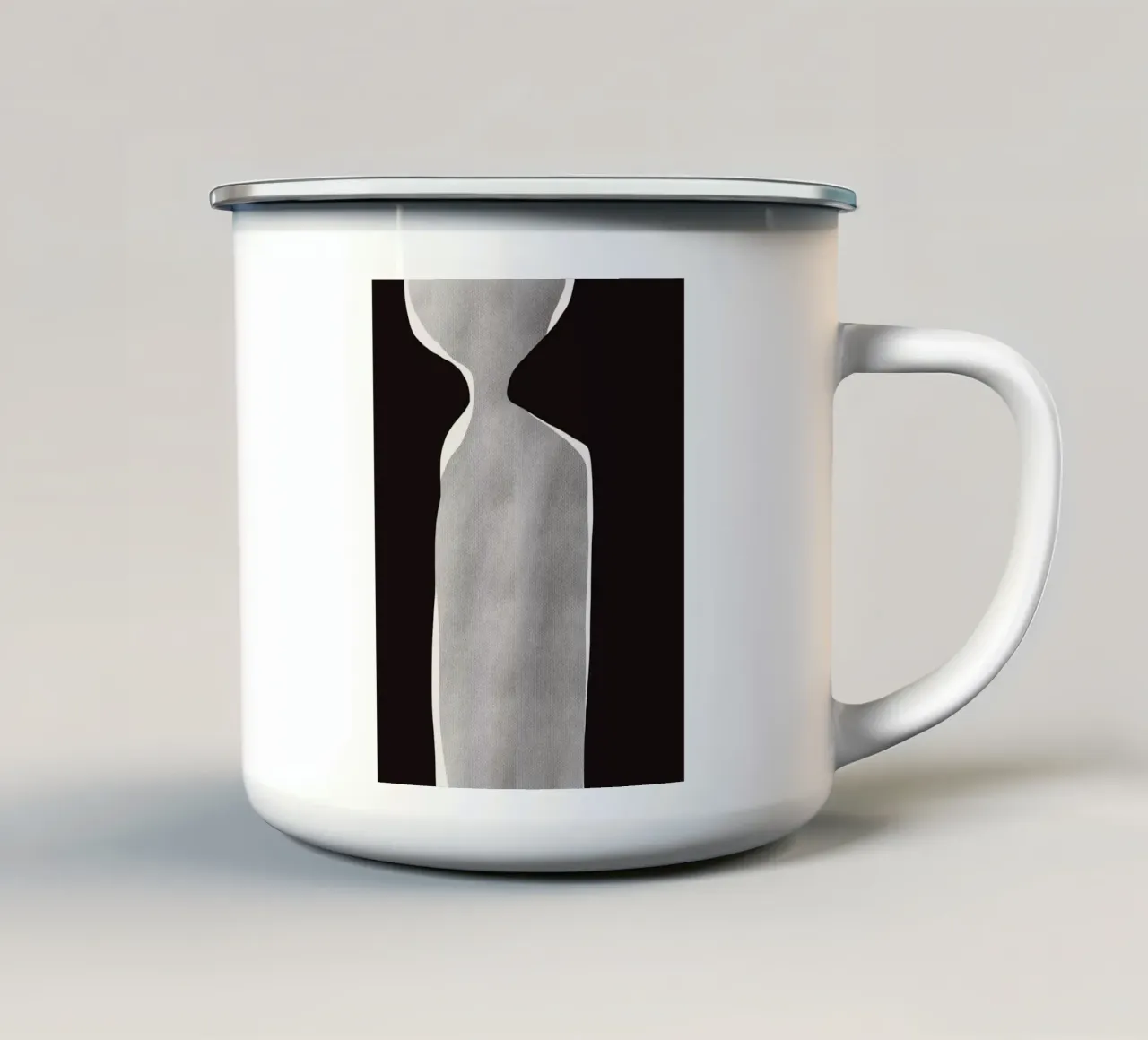 Nero astratto in grassetto 08 tazza in smalto da Little Dean