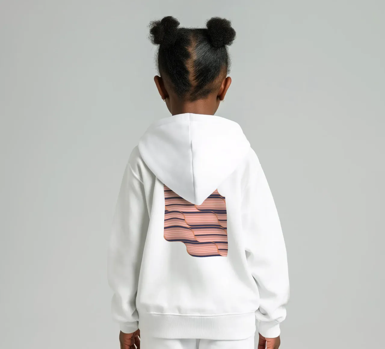 Strisce Geo Navy e Neutro felpa bambino con cappuccio da SilverPegasus