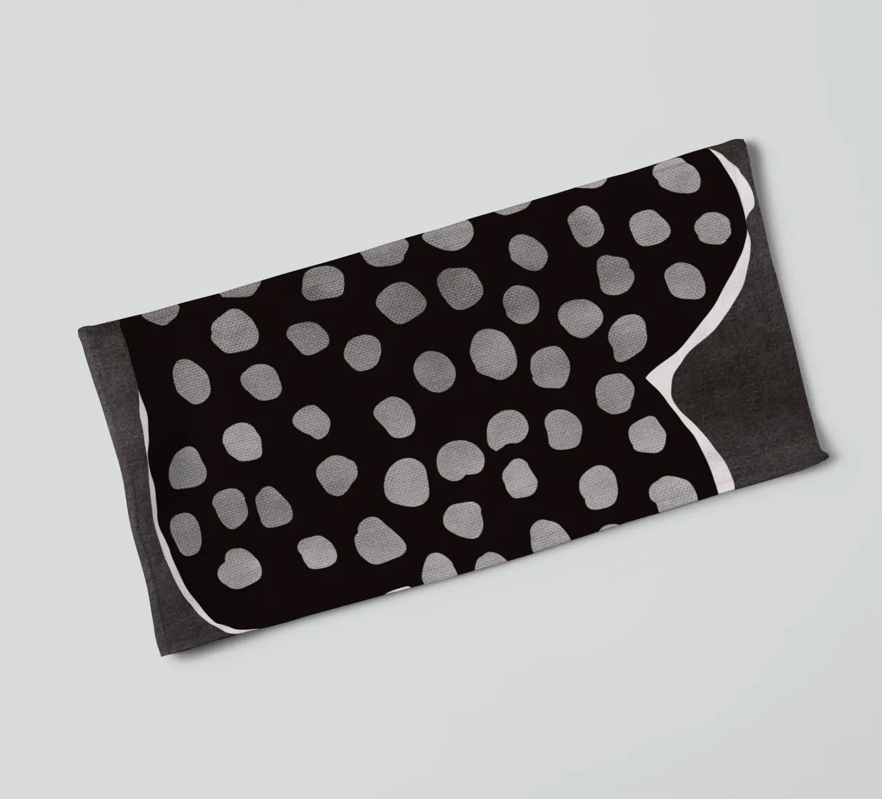 Black bold abstract 08 towel by Little Dean