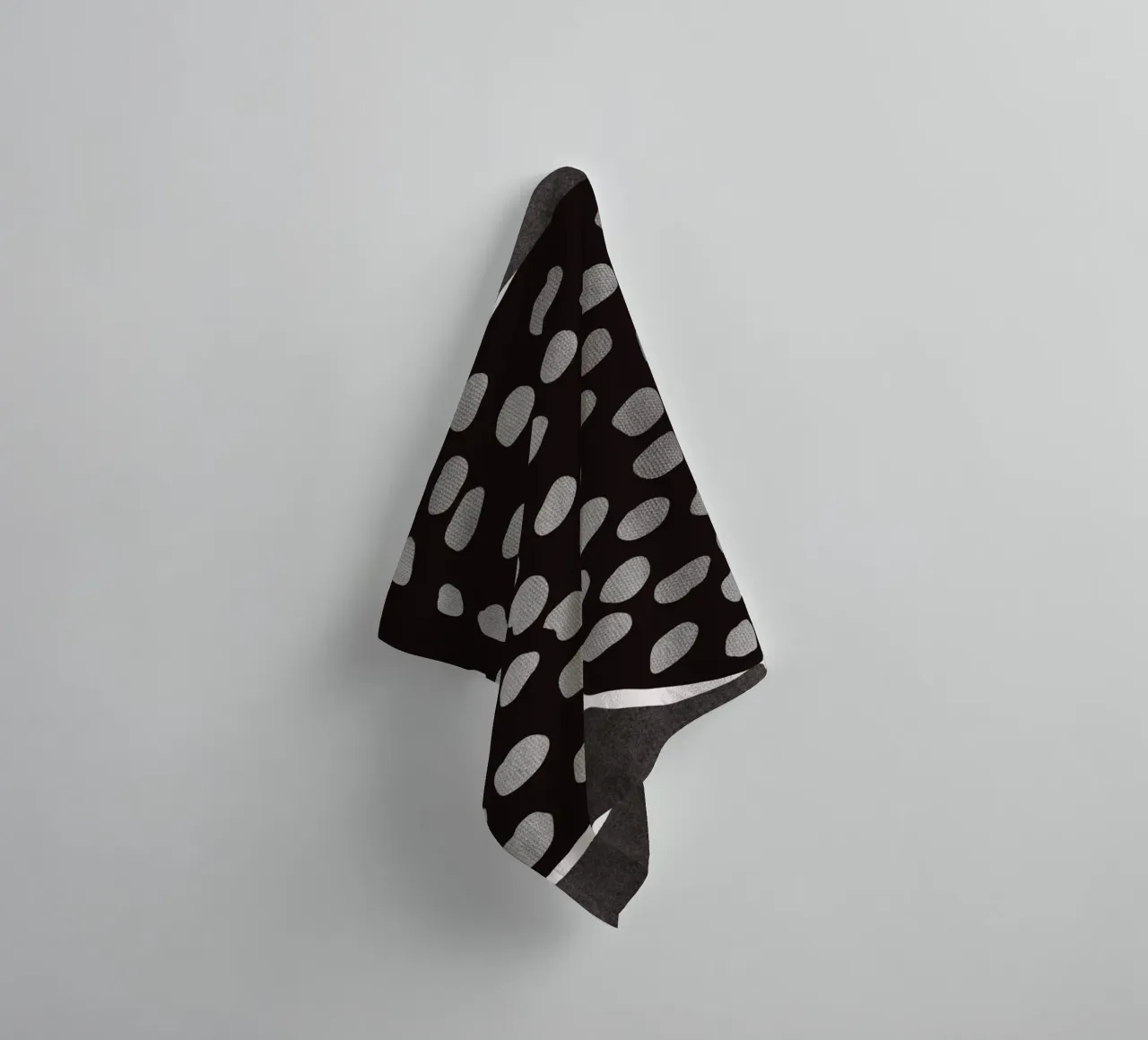 Black bold abstract 08 towel by Little Dean