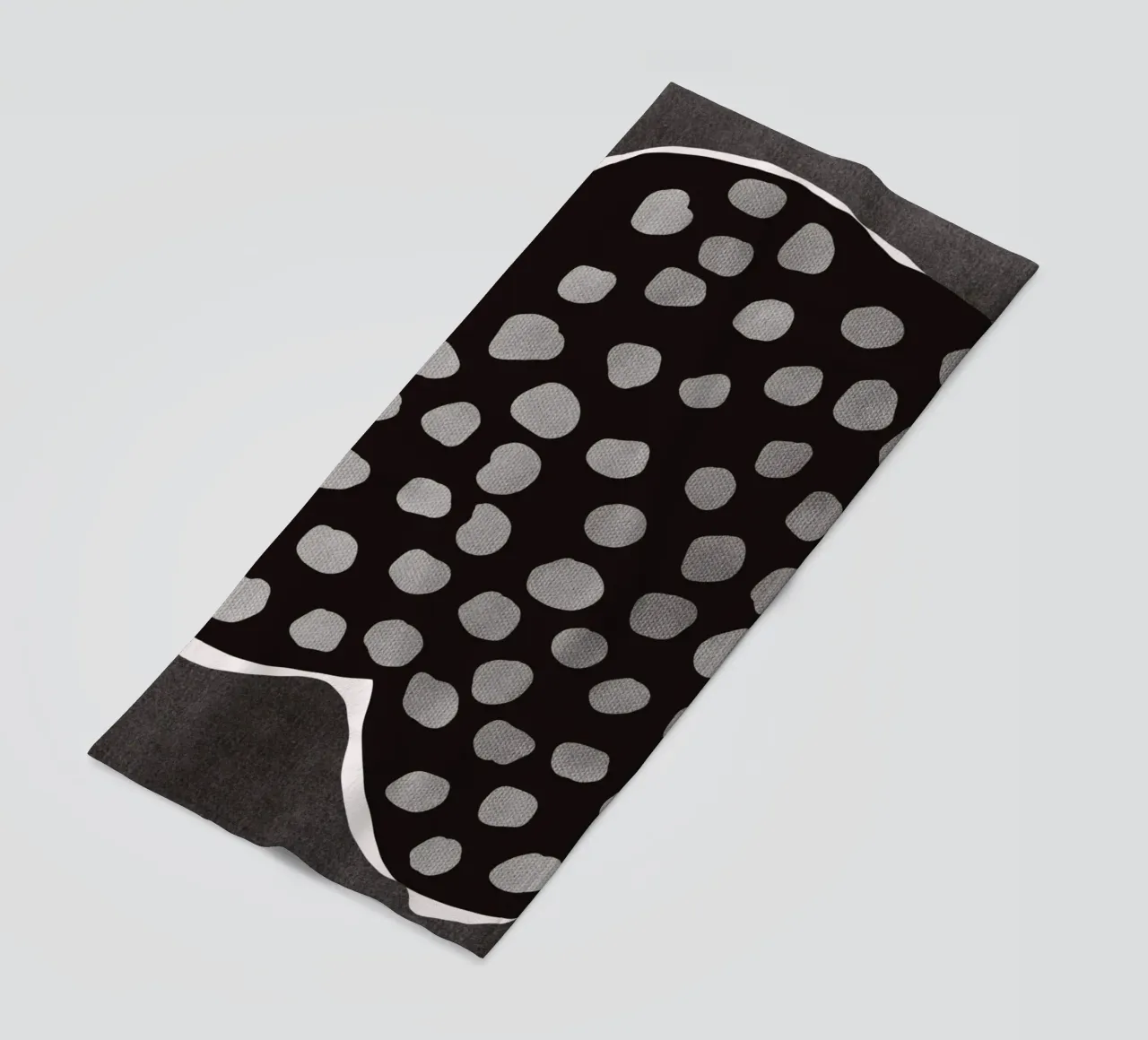 Black bold abstract 08 beach towel by Little Dean