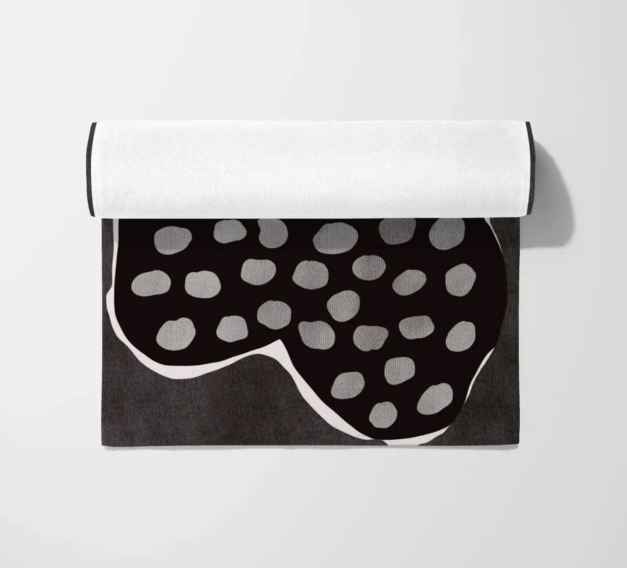 Black bold abstract 08 beach towel by Little Dean