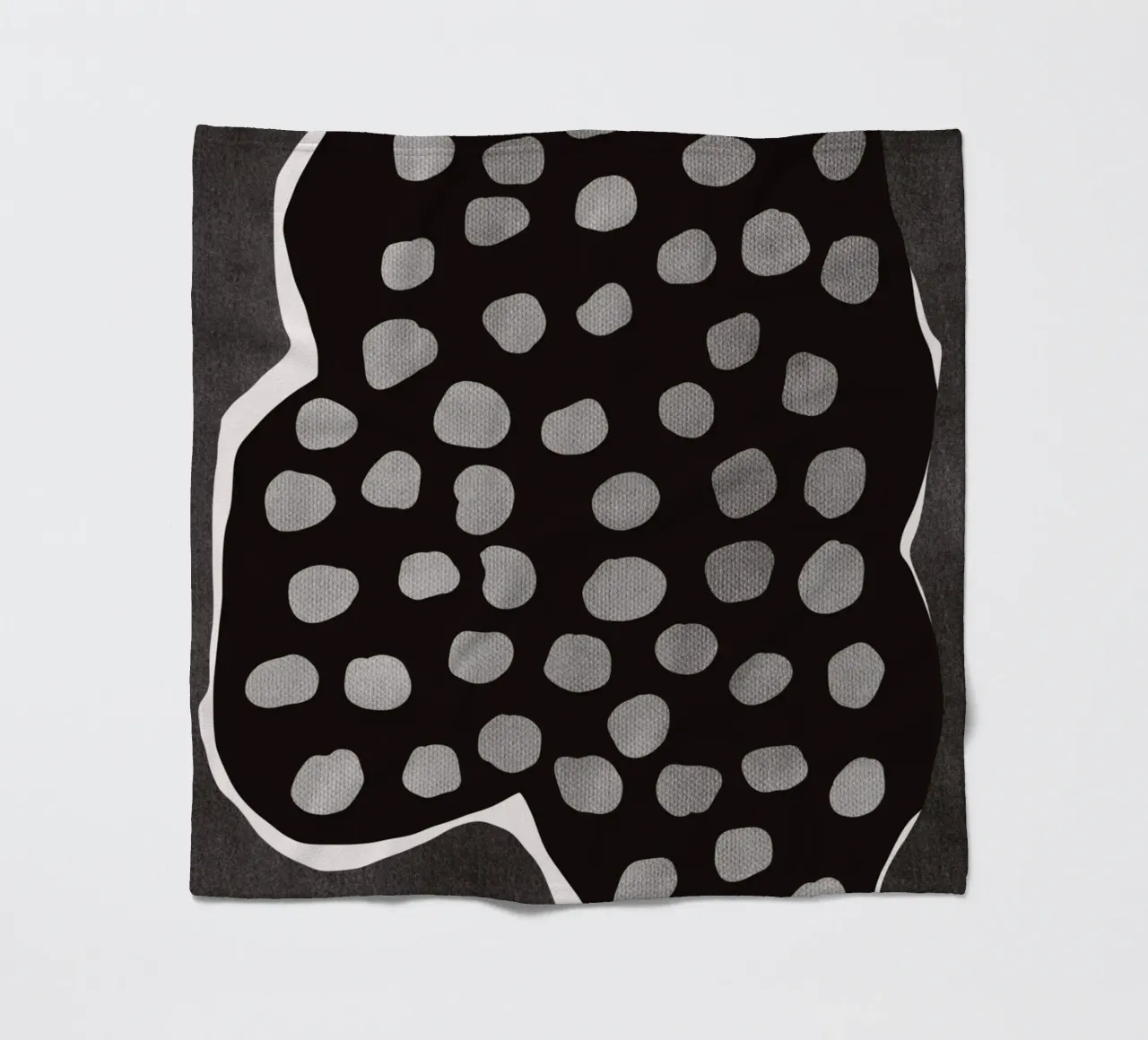 Black bold abstract 08 fleece blanket by Little Dean