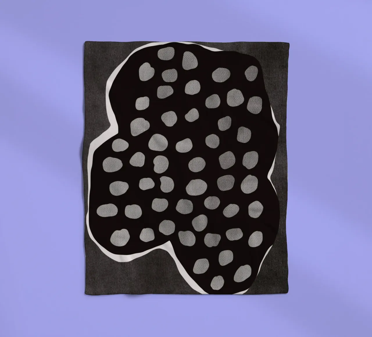 Black bold abstract 08 fleece blanket by Little Dean
