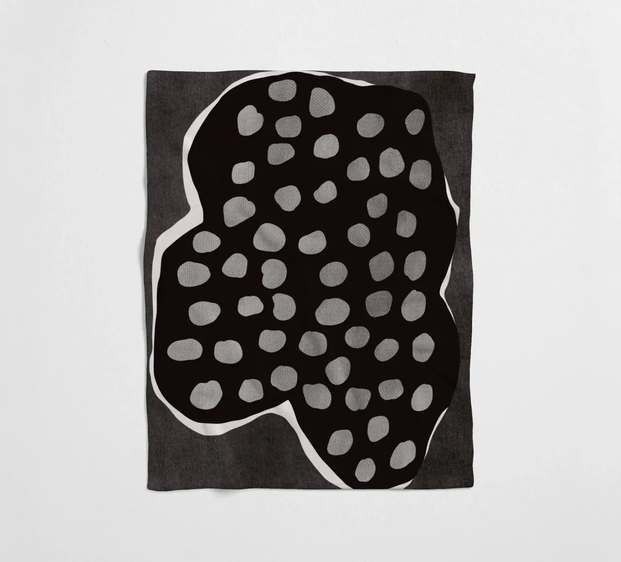 Black bold abstract 08 fleece blanket by Little Dean