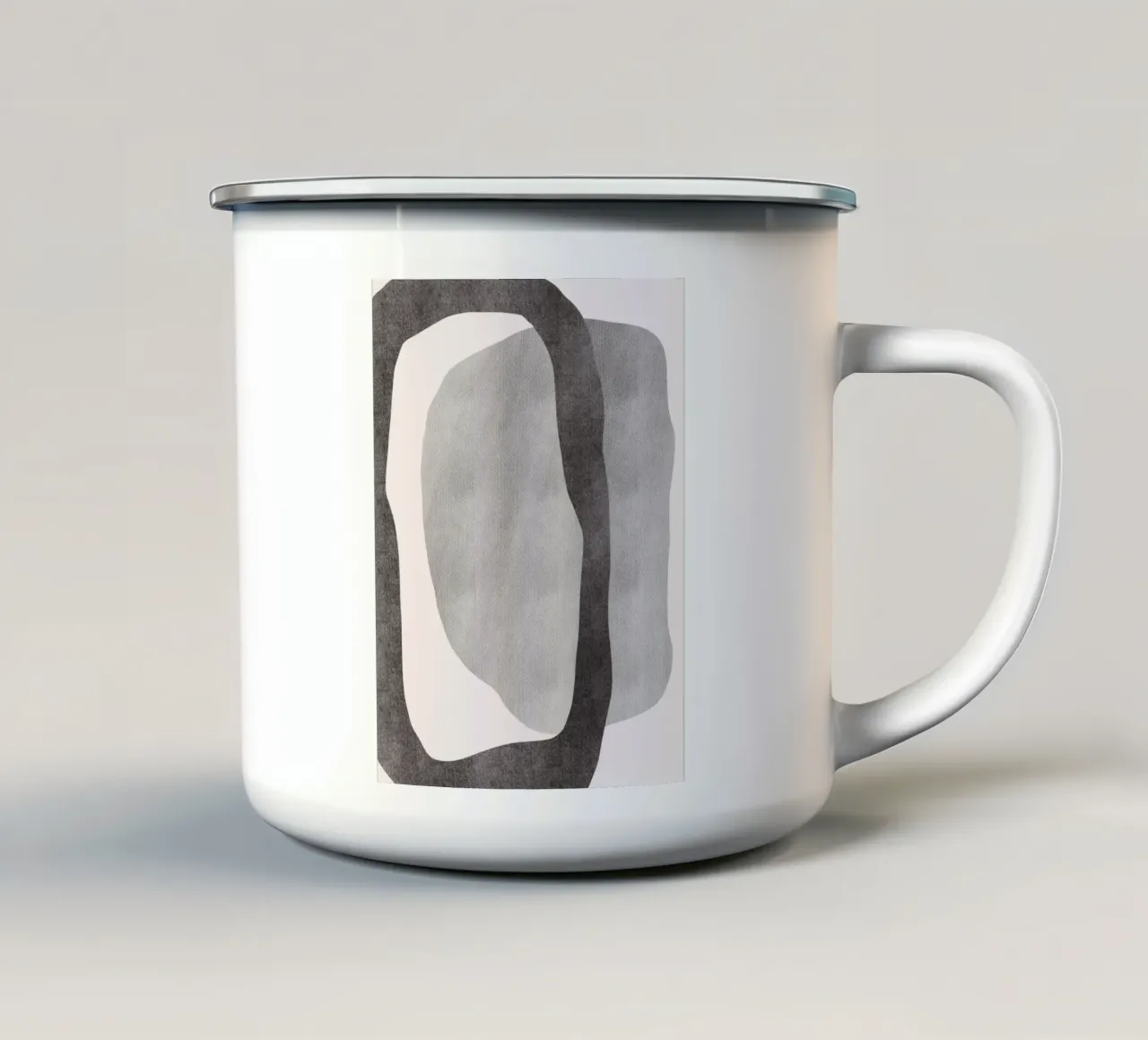 Nero astratto in grassetto 09 tazza in smalto da Little Dean