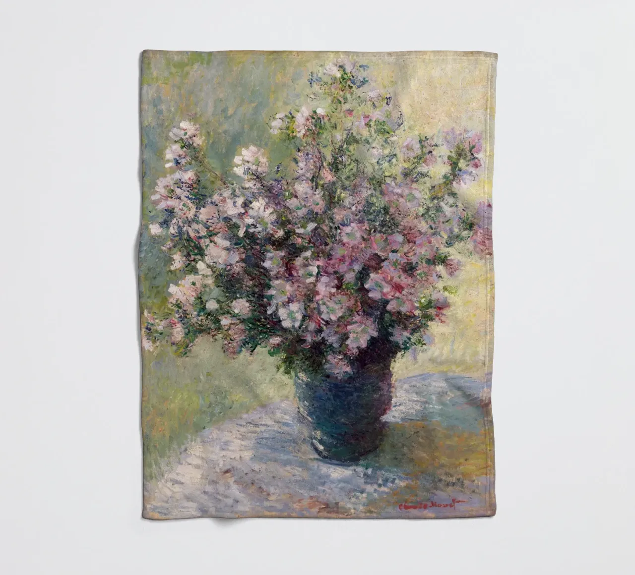 Monet - Vase of Flowers 1881 coperta in pile da apoloprints