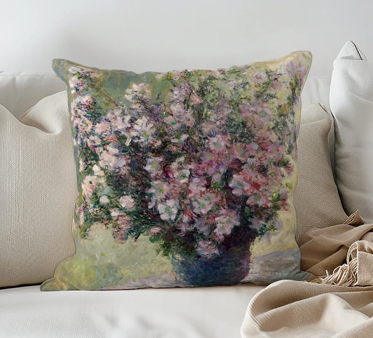 Monet - Vase of Flowers 1881 cuscino da apoloprints
