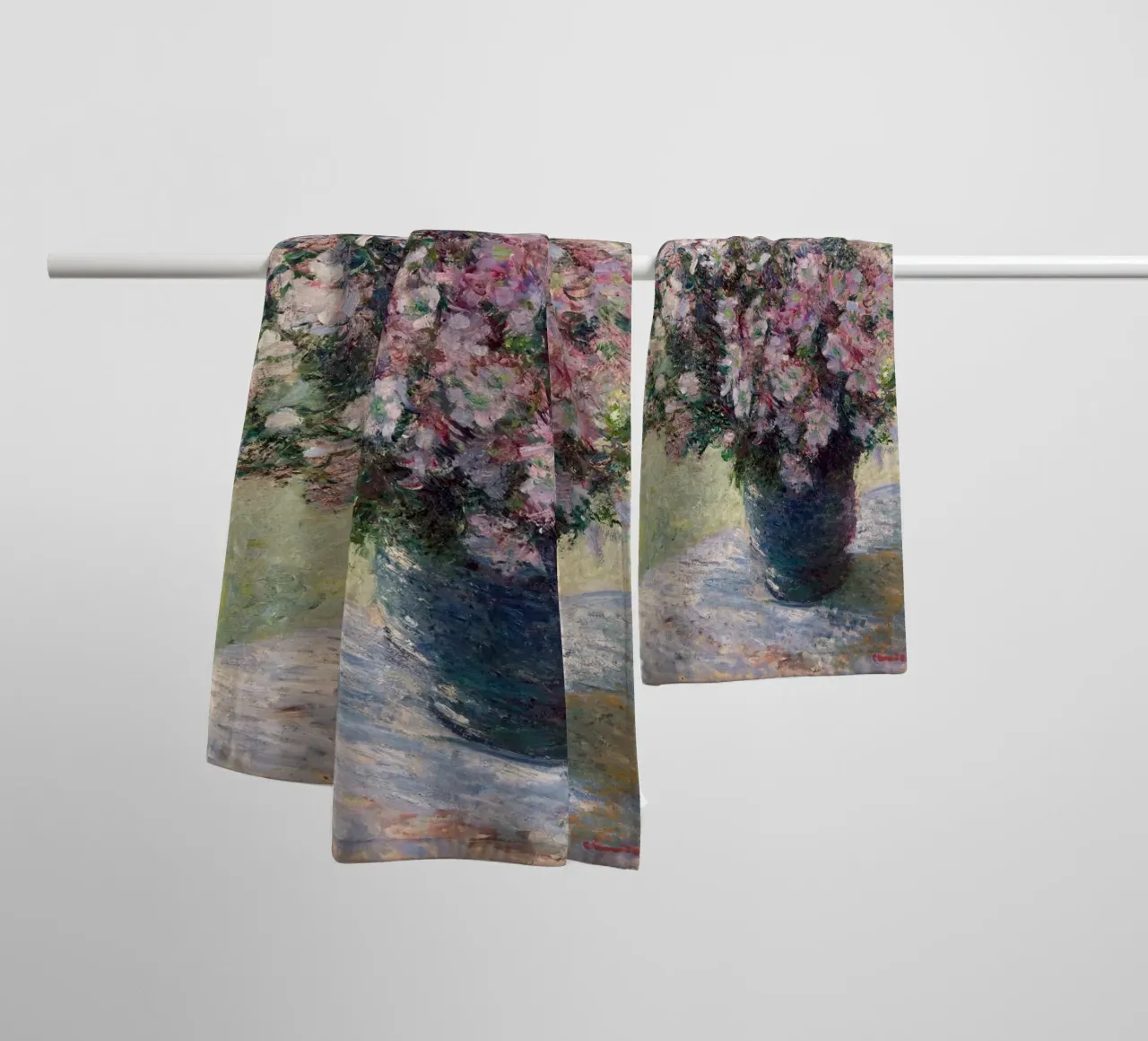 Monet - Vase of Flowers 1881 towel by apoloprints