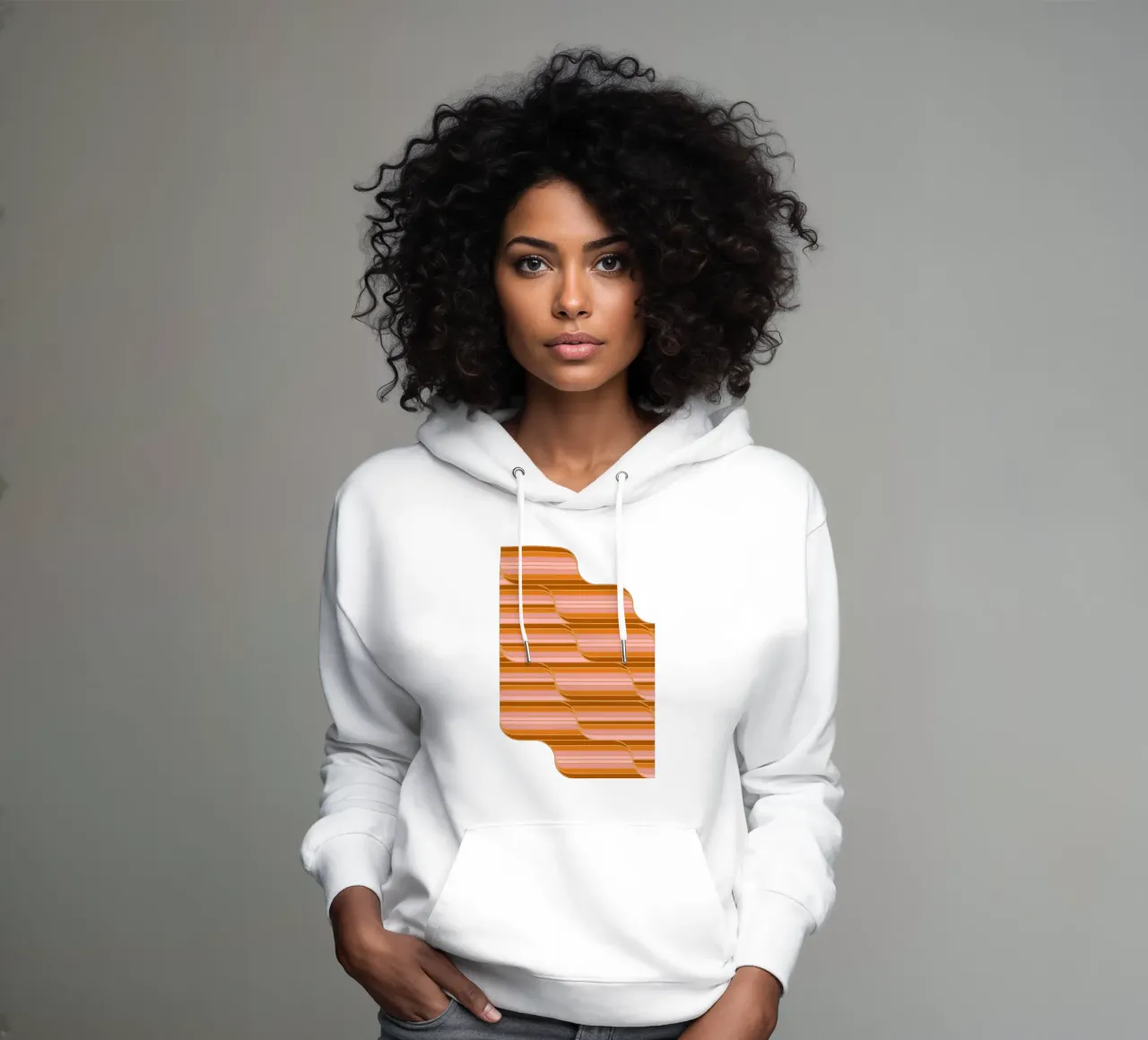 Geo Stripes Butterscotch felpa con cappuccio da SilverPegasus