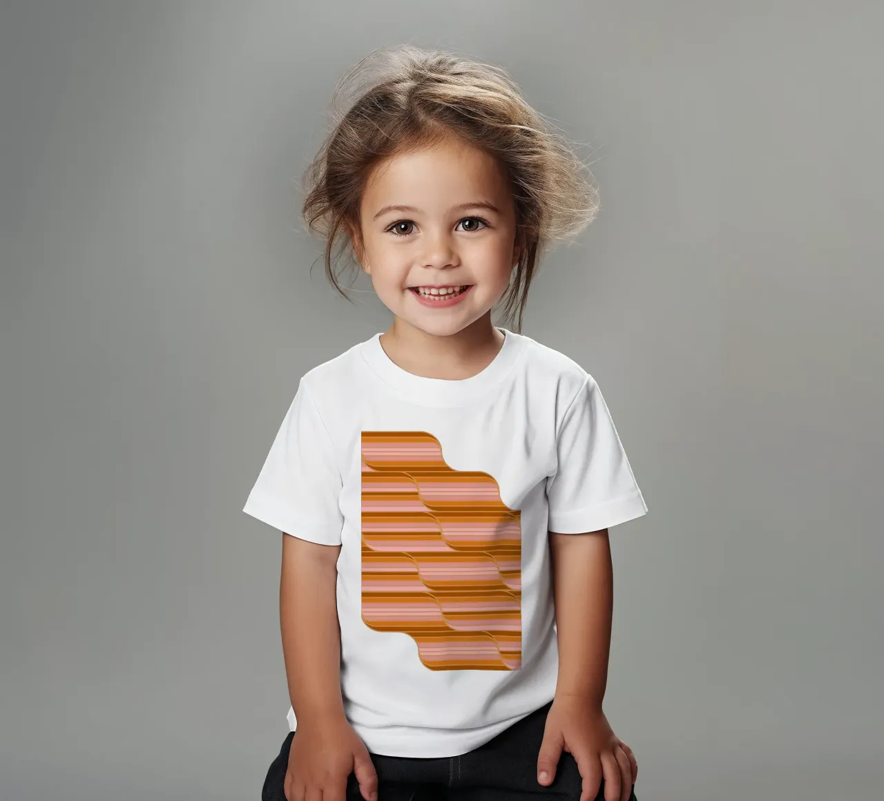 Geo Stripes Butterscotch Kinder T-Shirt von SilverPegasus