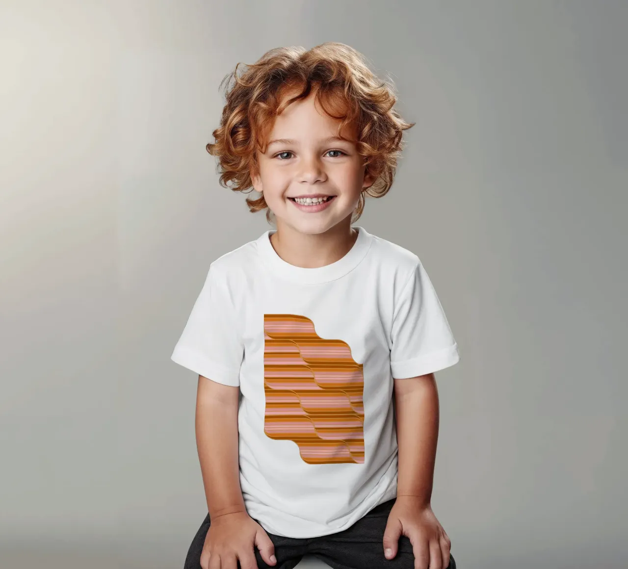 Geo Stripes Butterscotch Kinder T-Shirt von SilverPegasus