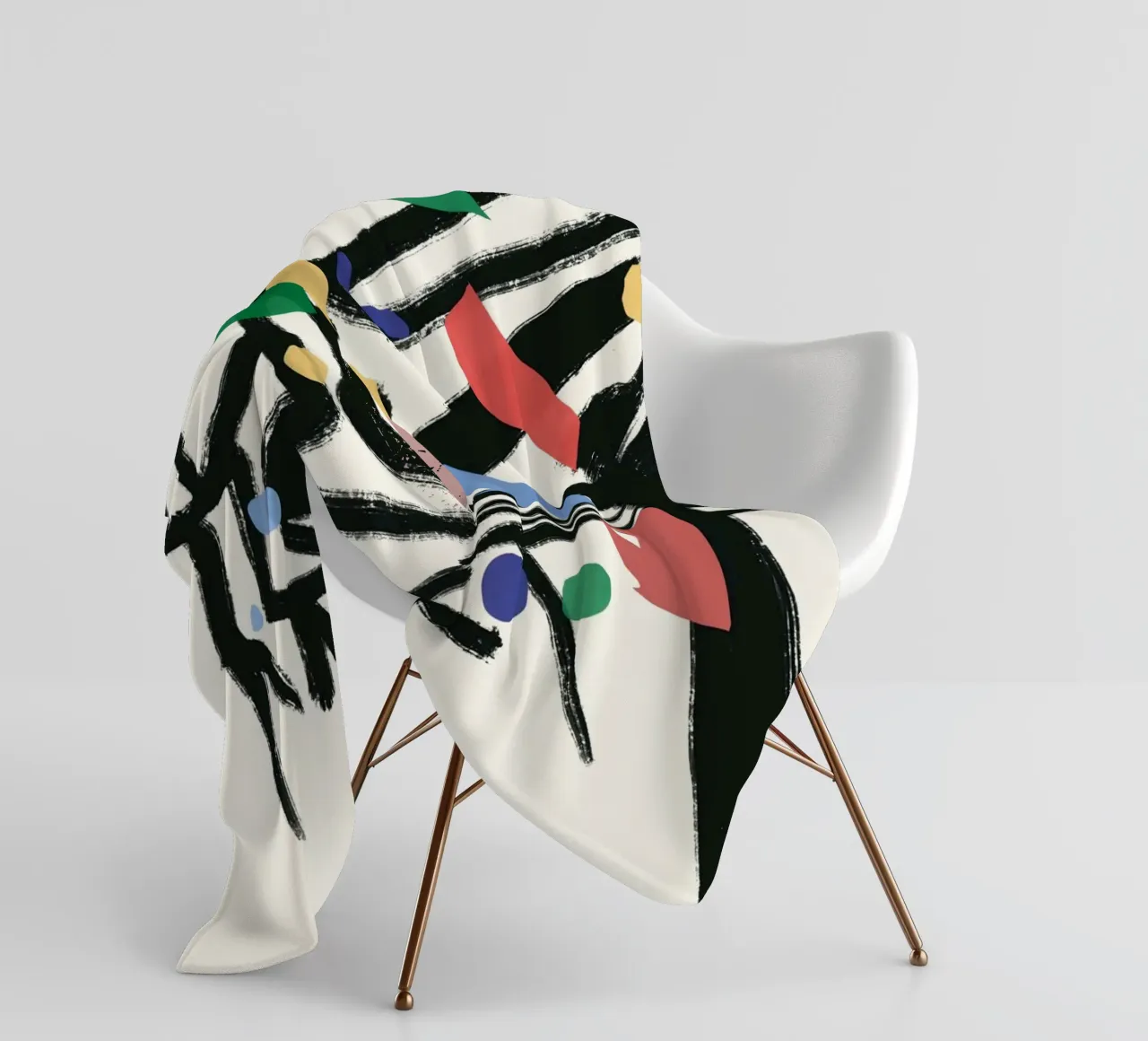 Abstract leaves and branches 02 fleece blanket by Little Dean
