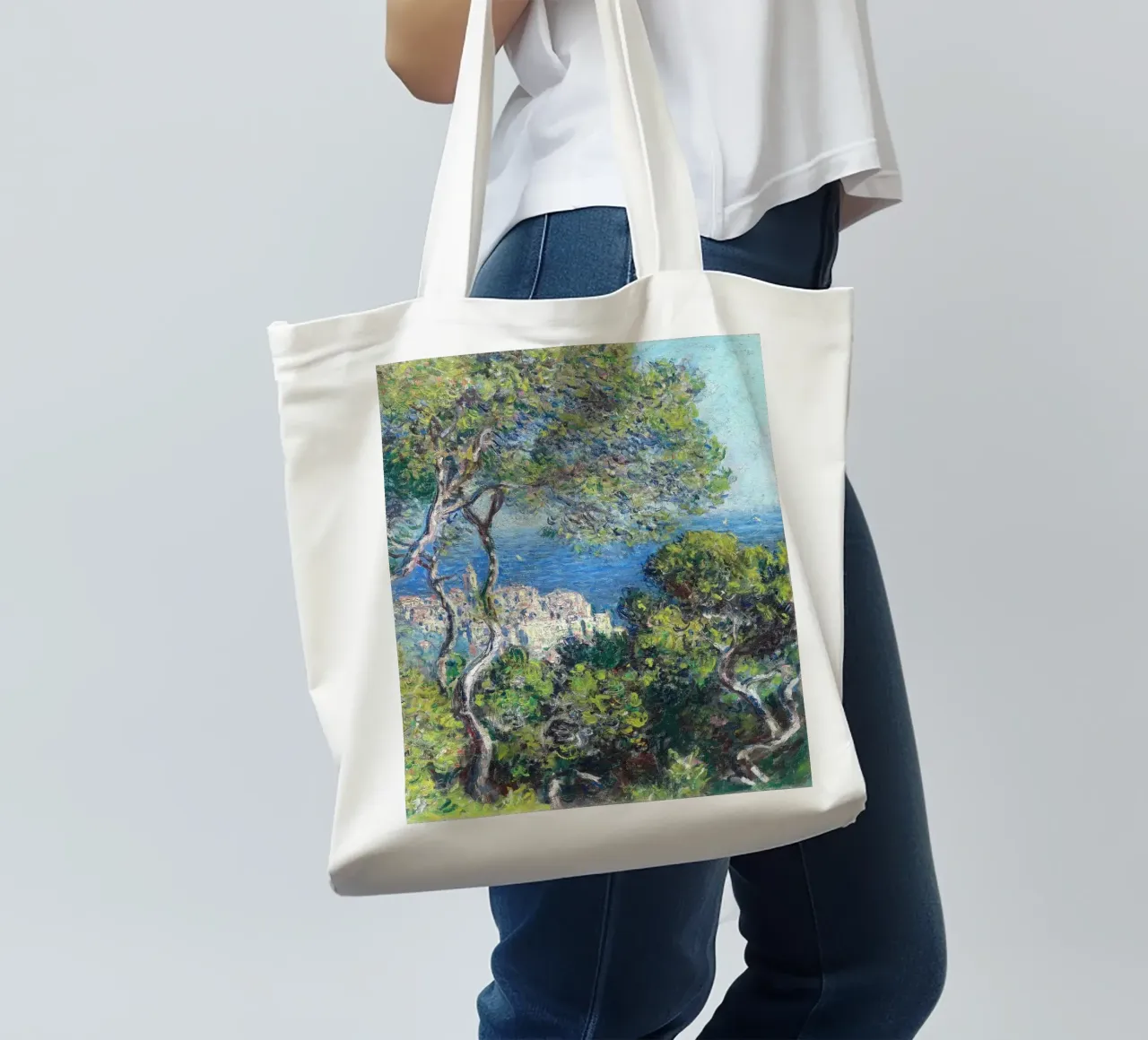 Bordighera Claude Monet 1884 borsa in juta da apoloprints
