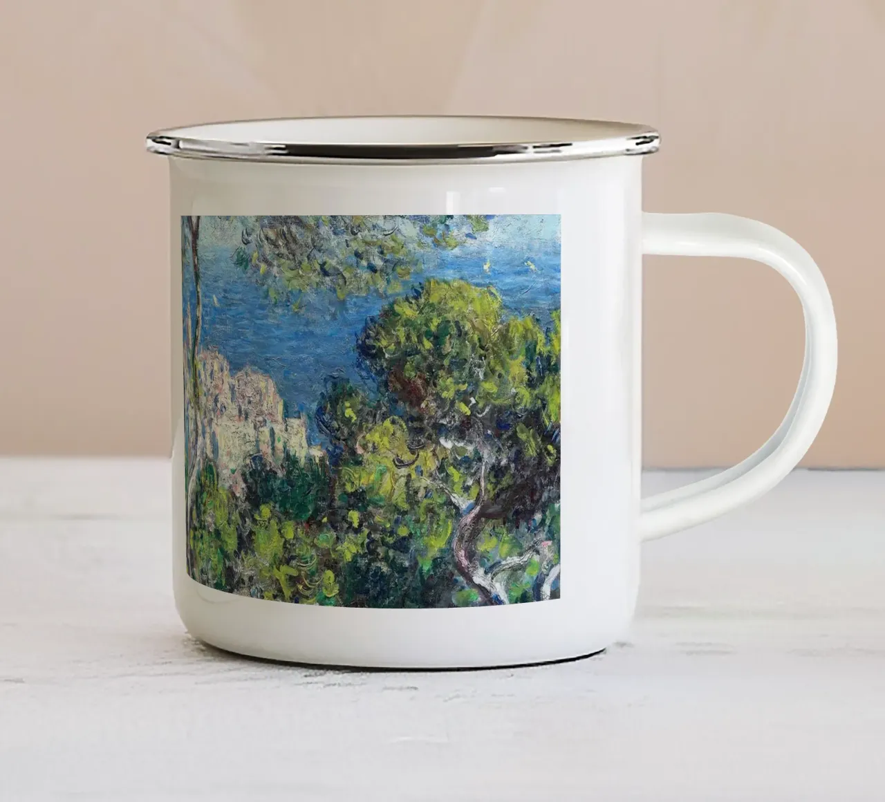 Bordighera Claude Monet 1884 tazza in smalto da apoloprints