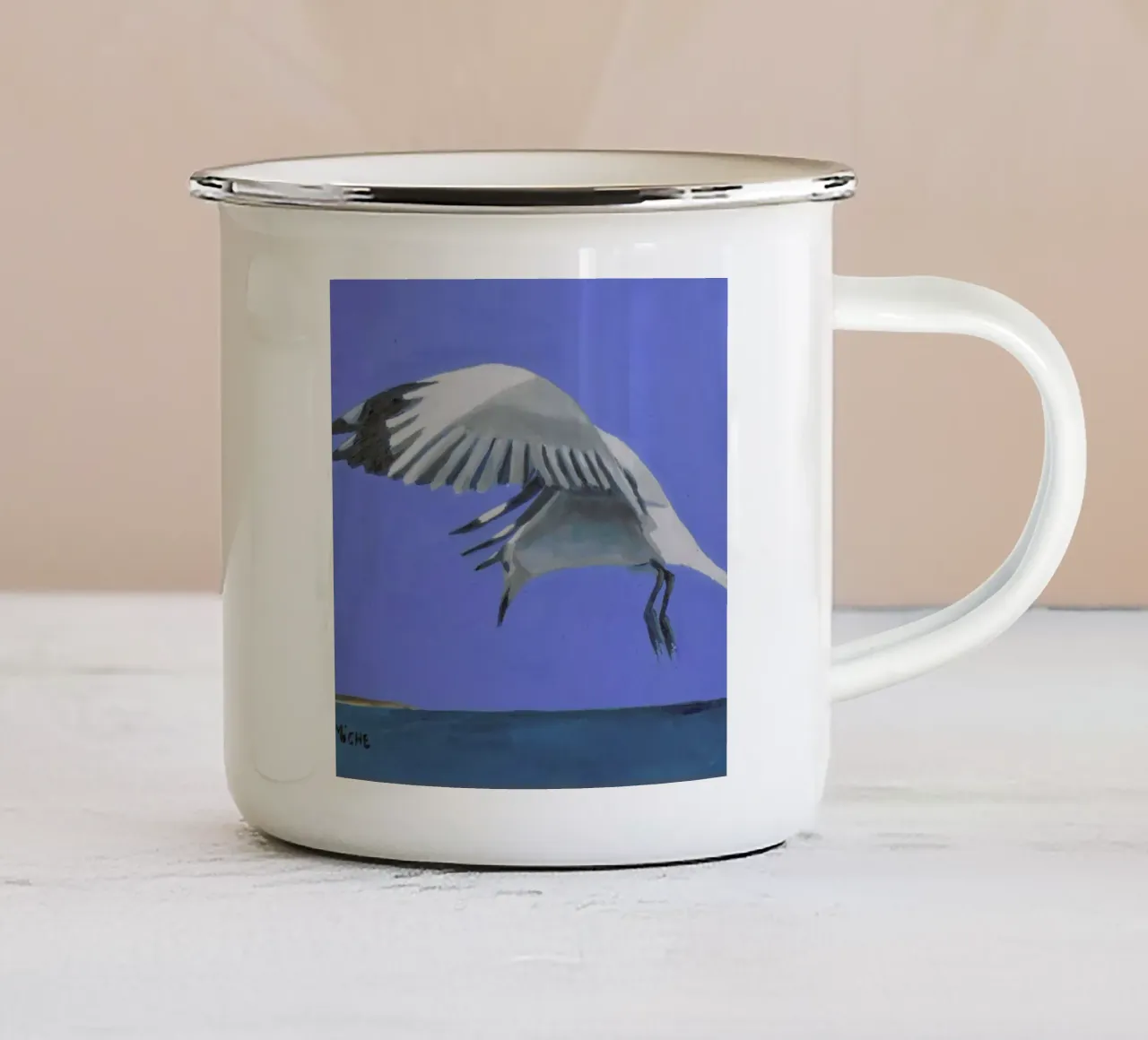 Freedom Over Robben Island II tazza in smalto da Miche Watkins