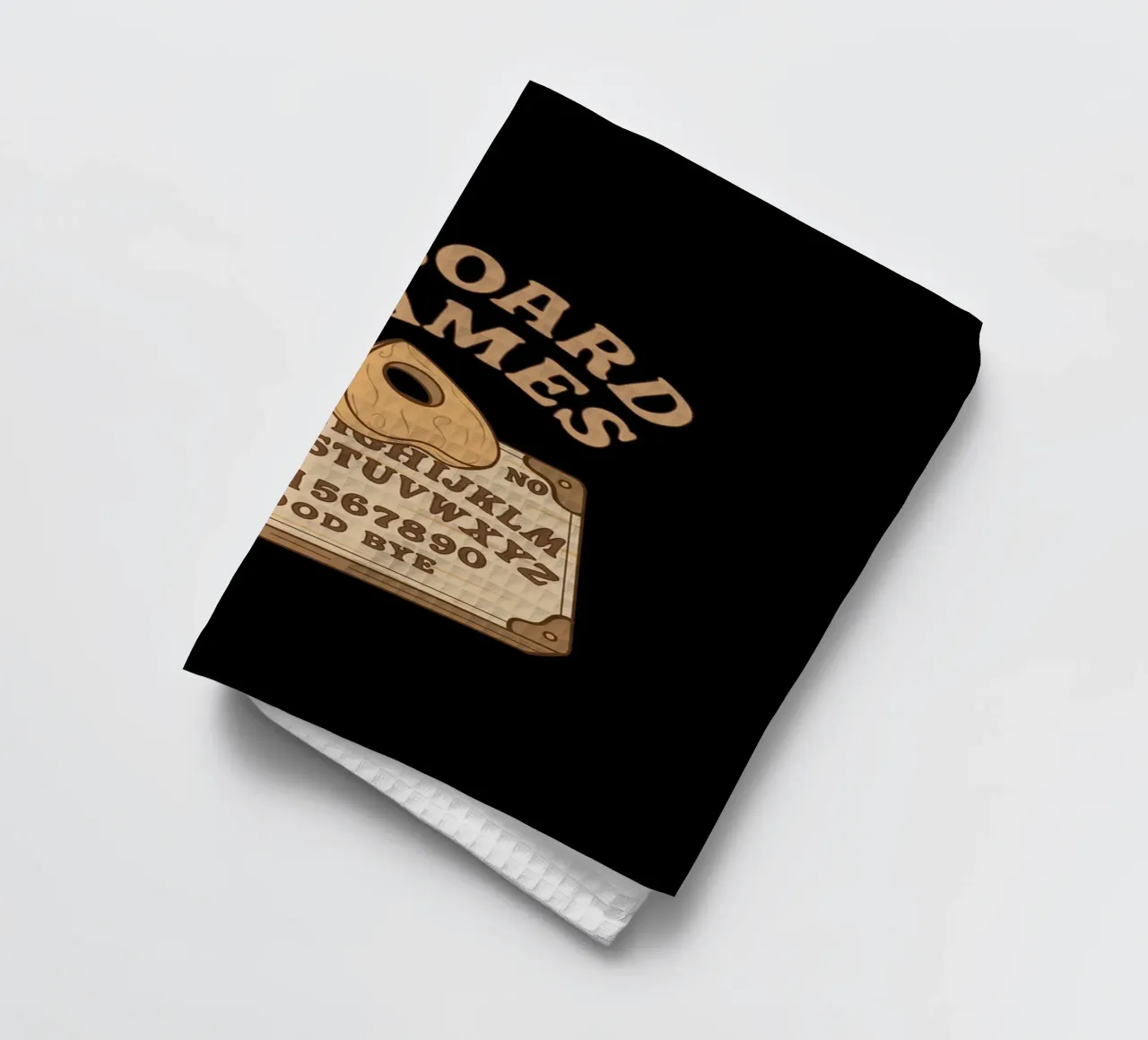I Love Board Games Black tea towel by Loobs